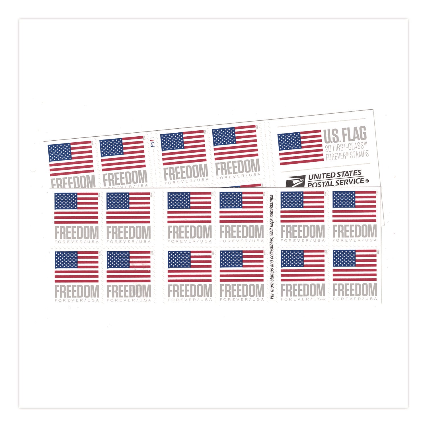 United States Postal Service First-Class Forever Stamps, U.S. Flag, 20/Book
