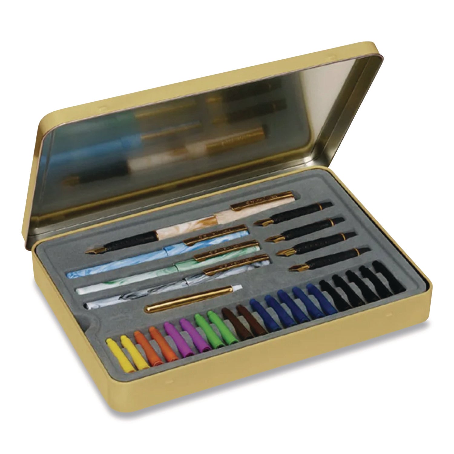 Staedtler® Master the Art of Calligraphy Fountain Pen Set, 33 Pieces, (5) Nib Sizes, (7) Ink Colors, (4) Barrel Colors