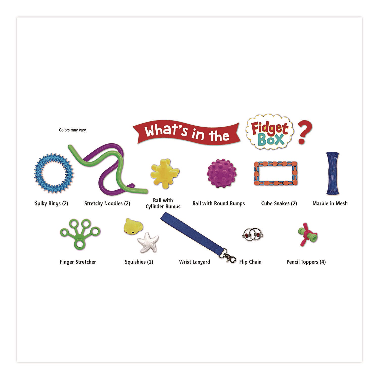 Teacher Created Resources Fidget Box, Ages 4 and Up, 18 Pieces