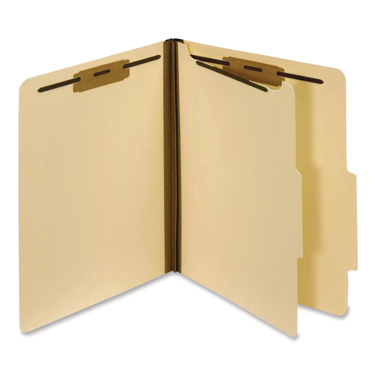 Pendaflex® Manila Top Tab Classification Folders, 1.75" Expansion, 1 Divider, 4 Fasteners, Letter Size, Manila Exterior, 10/Box