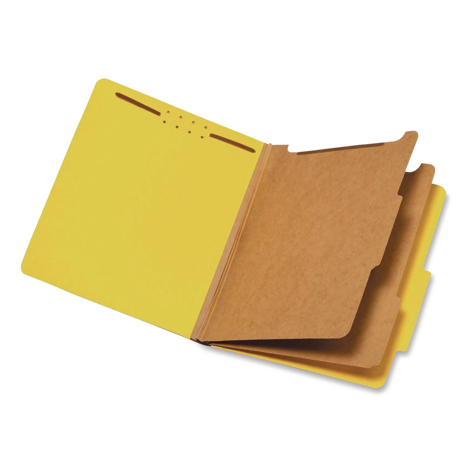 Pendaflex® Colored Pressboard Top Tab Classification Folders, 2.5" Expansion, 2 Dividers, 6 Fasteners, Letter Size, Yellow, 10/Box