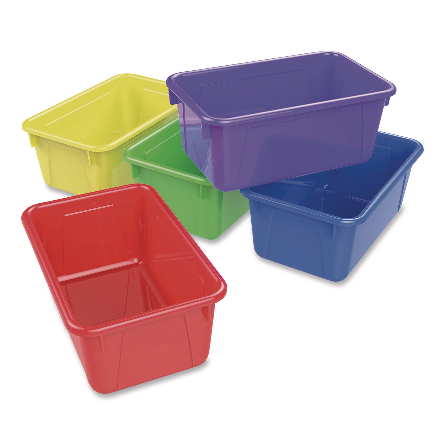 Storex Cubby Bins, 7.8 x 12.2 x 5.1, Assorted Colors, 5/Carton