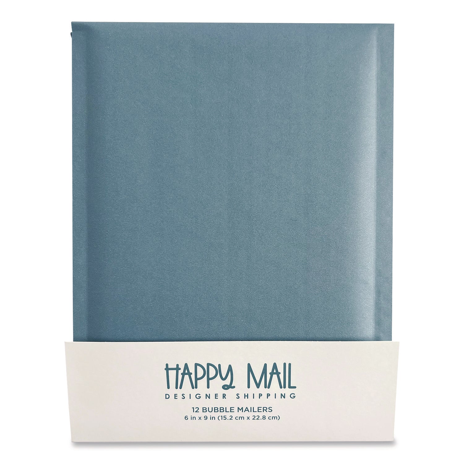 Happy Mail Self-Sealing Bubble Mailer, 6 x 9, Blue, 12/Pack
