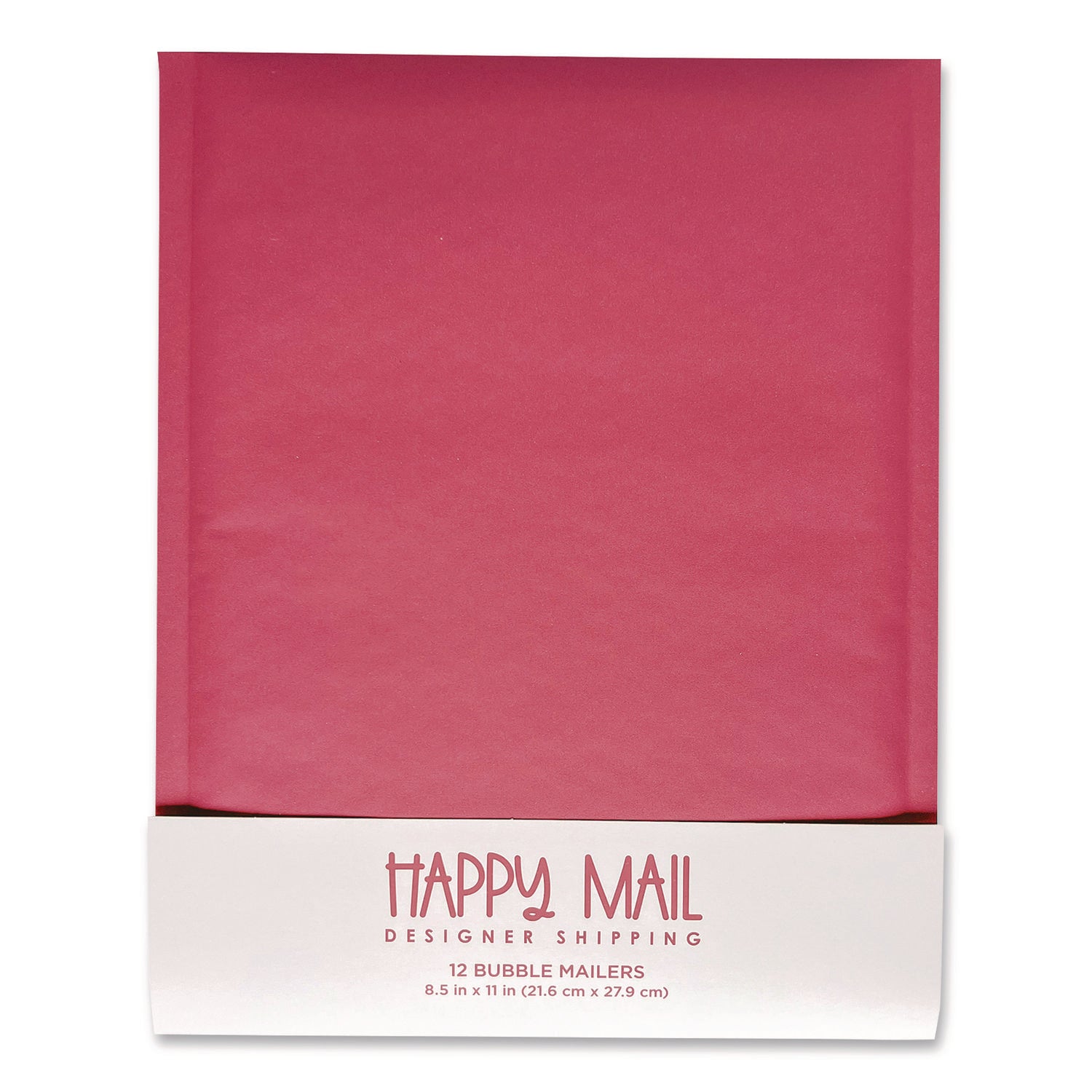 Happy Mail Self-Sealing Bubble Mailer, 8.5 x 11, Pink, 12/Pack