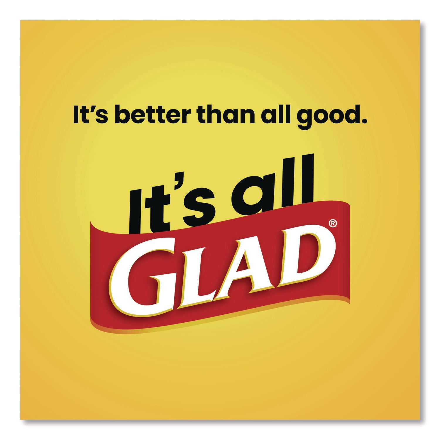 Glad® Large Quick-Tie Trash Bags, Tie-Flap, 30 gal, 0.81 mil, 30 x 33, Black, 10 Bags/Box, 12 Boxes/Carton