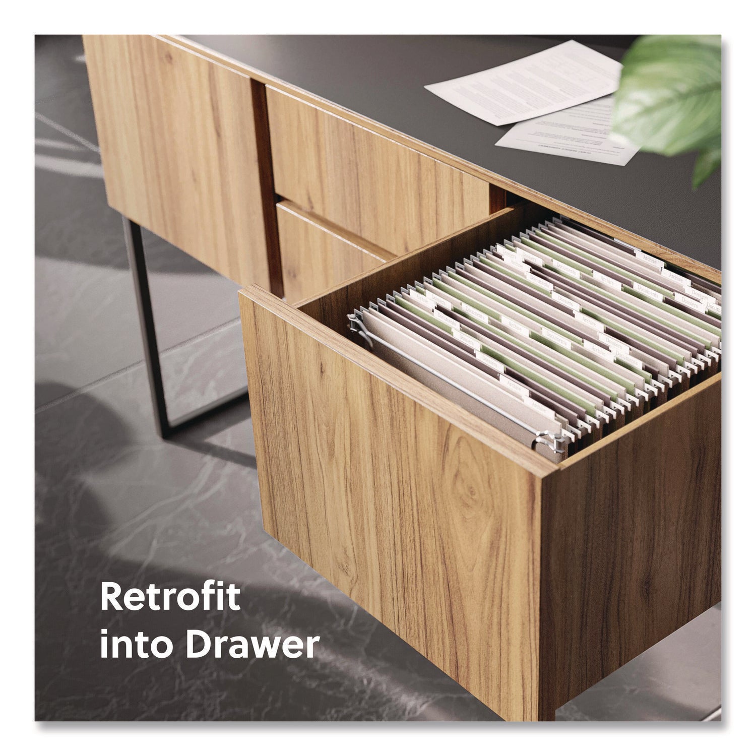 Smead Steel Hanging Folder Drawer Frame, 1 Section, Letter Size, 23" to 27" Long, Gray, 2/Pack