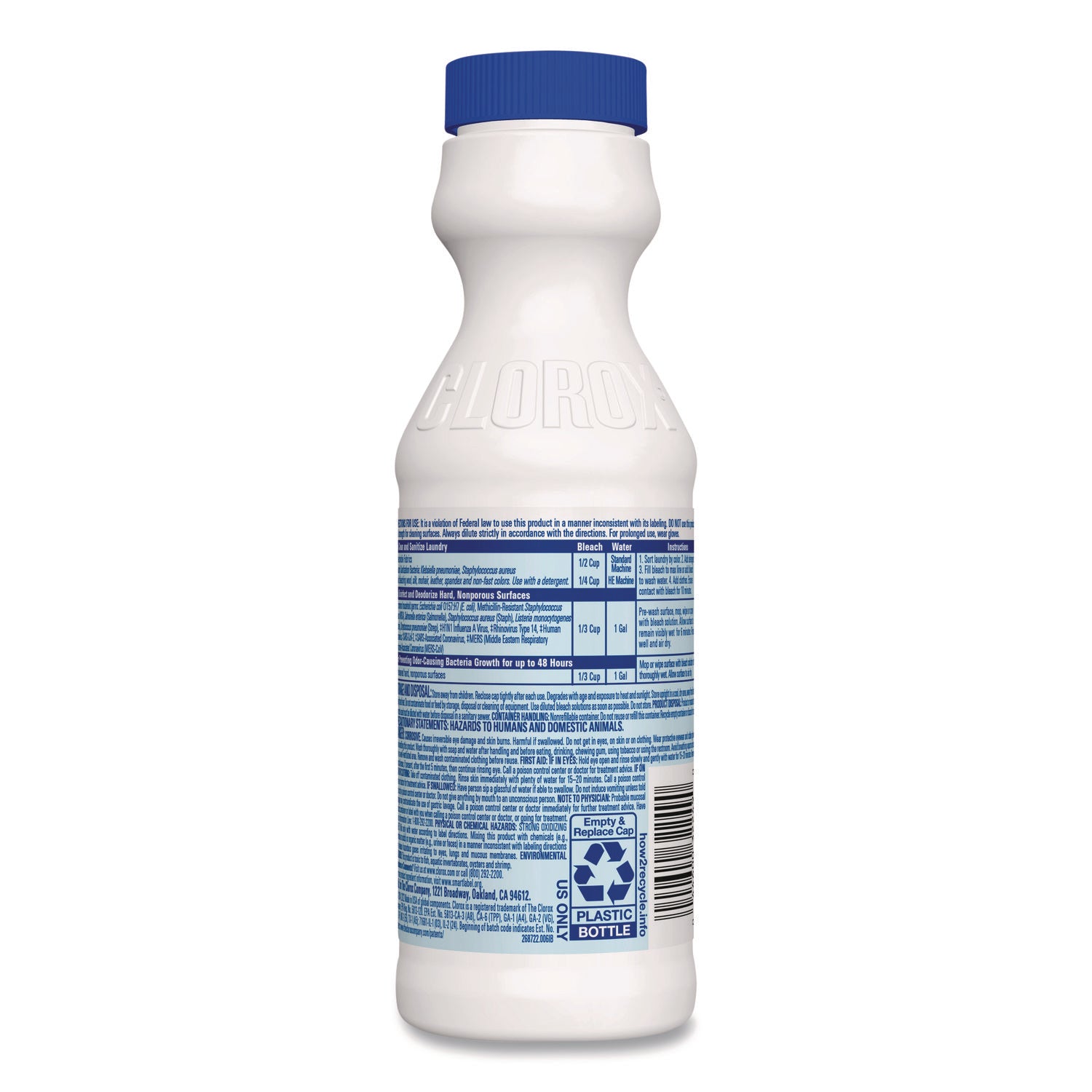 Clorox® Concentrated Regular Disinfecting Bleach, 11 oz Bottle, 28/Carton