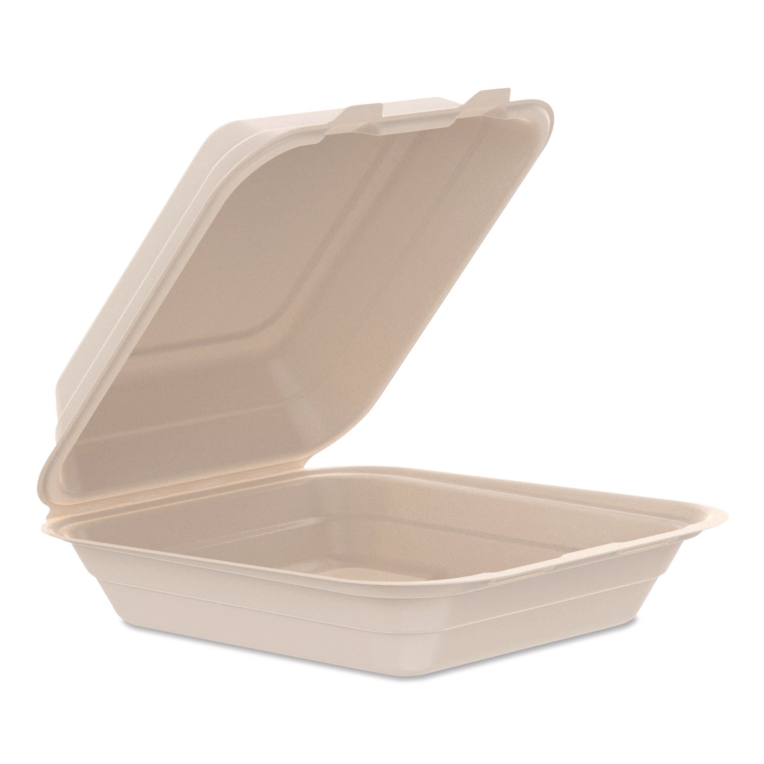 Dart® Compostable Molded Fiber Hinged Trays, ProPlanet Seal, 8.65 x 7.94 x 2.98, Natural, 200/Carton