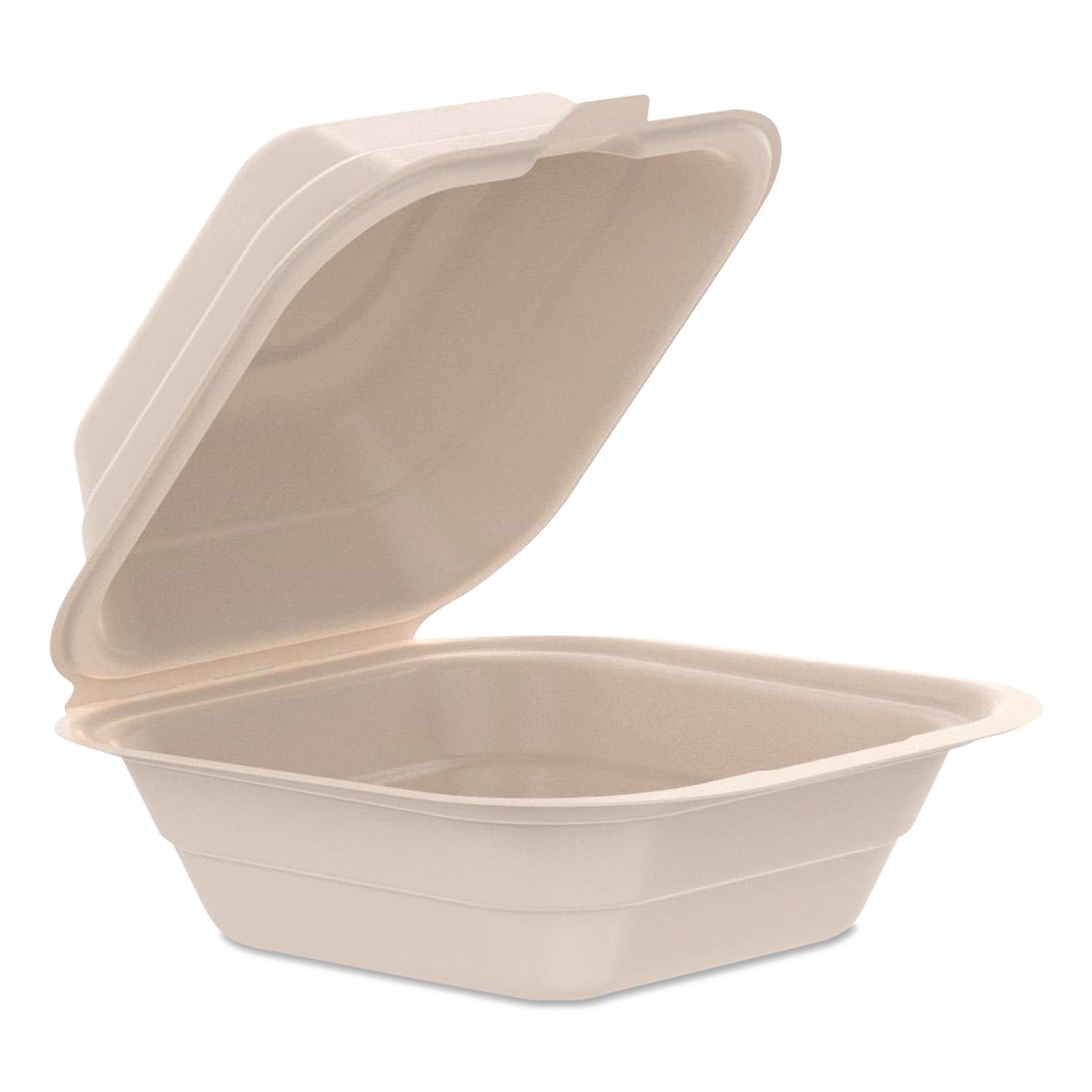 Dart® Compostable Molded Fiber Hinged Trays, ProPlanet Seal, 6.12 x 5.87 x 3.1, Natural, 500/Carton