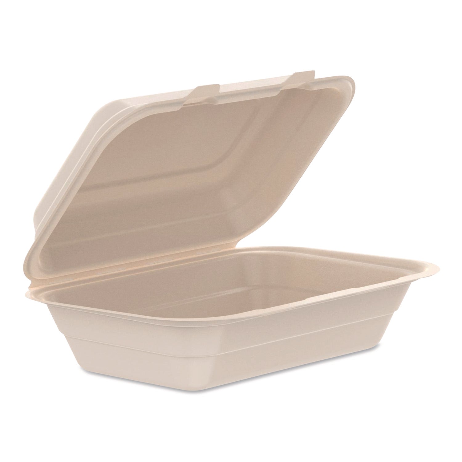 Dart® Compostable Molded Fiber Hinged Trays, ProPlanet Seal, 6.41 x 9.22 x 3, Natural, 200/Carton