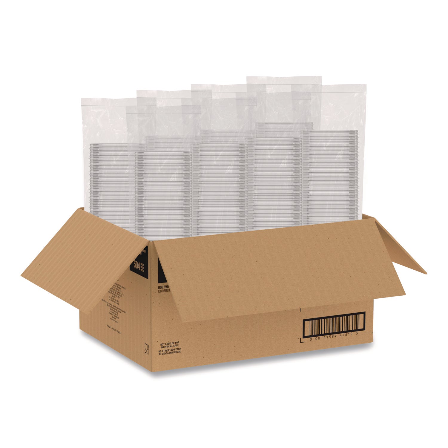 Dart® Square Plastic Bowls, 8 oz, 8.5 x 8.5 x 1.51, Clear, Plastic, 63 Bowls/Sleeve, 8 Sleeves/Carton