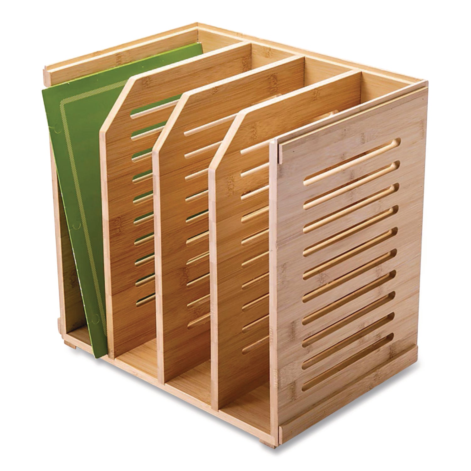 Officemate Bamboo Magazine File, 14.09 x 14.41 x 14.41, Brown