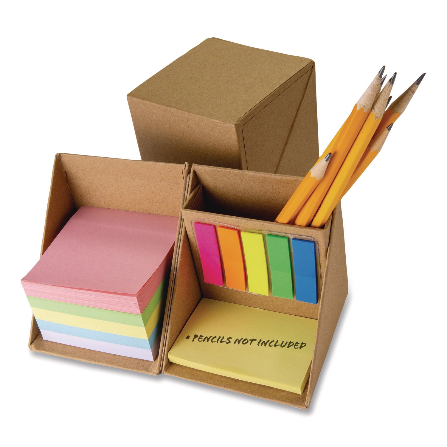 Officemate Desk Supply Organizer, 3 Compartments, 3.5 x 3.5 x 3.5, Brown, Paper