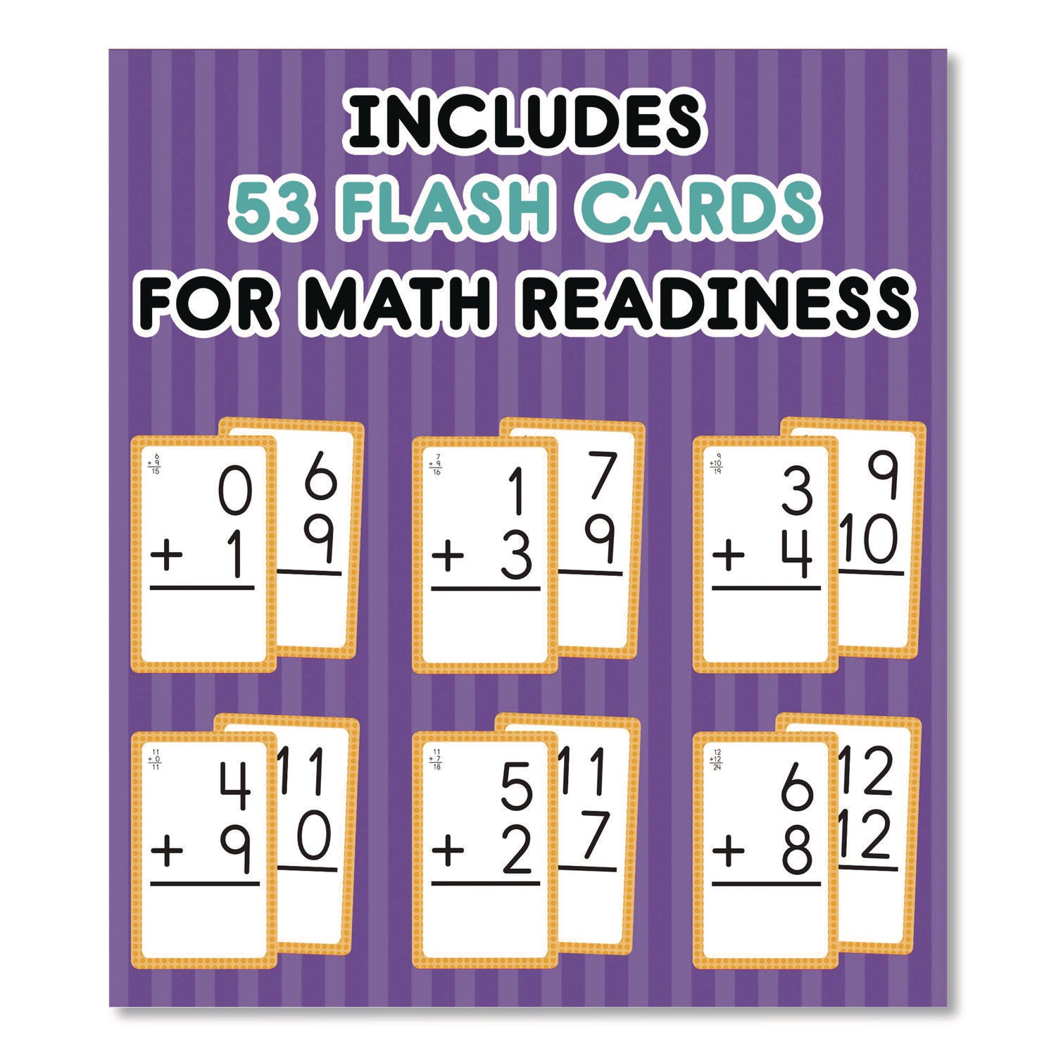 Carson-Dellosa Education Addition 0 to 12 Flash Cards, 3.25 x 5.25, Assorted Colors, 54 Cards