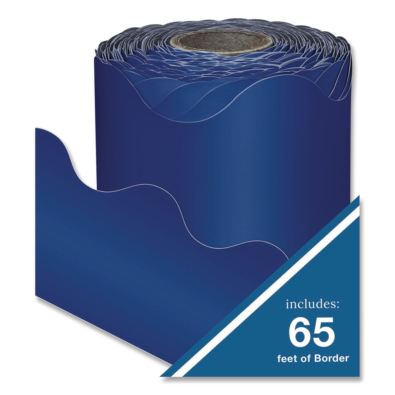 Carson-Dellosa Education Rolled Scalloped Border, 2.25" x 65 ft, Navy