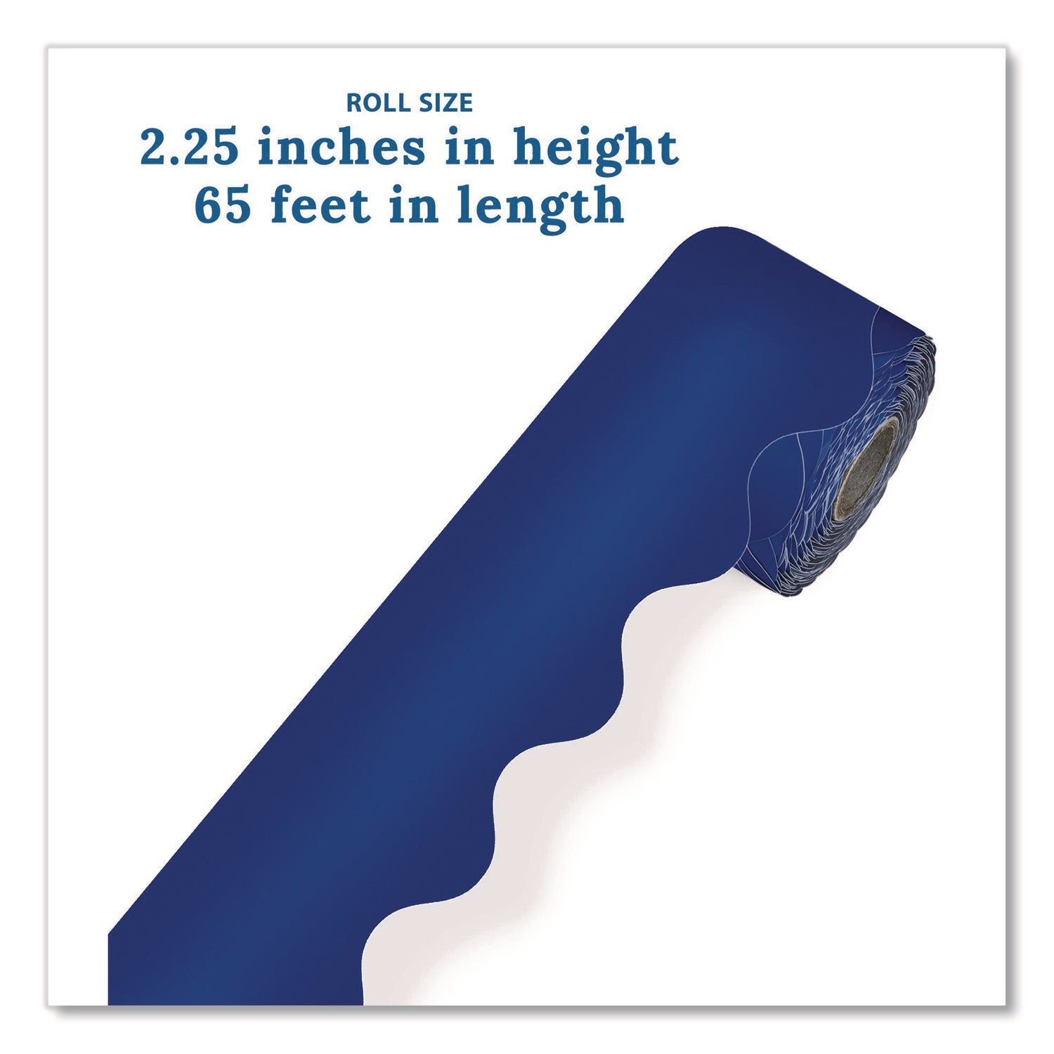 Carson-Dellosa Education Rolled Scalloped Border, 2.25" x 65 ft, Navy