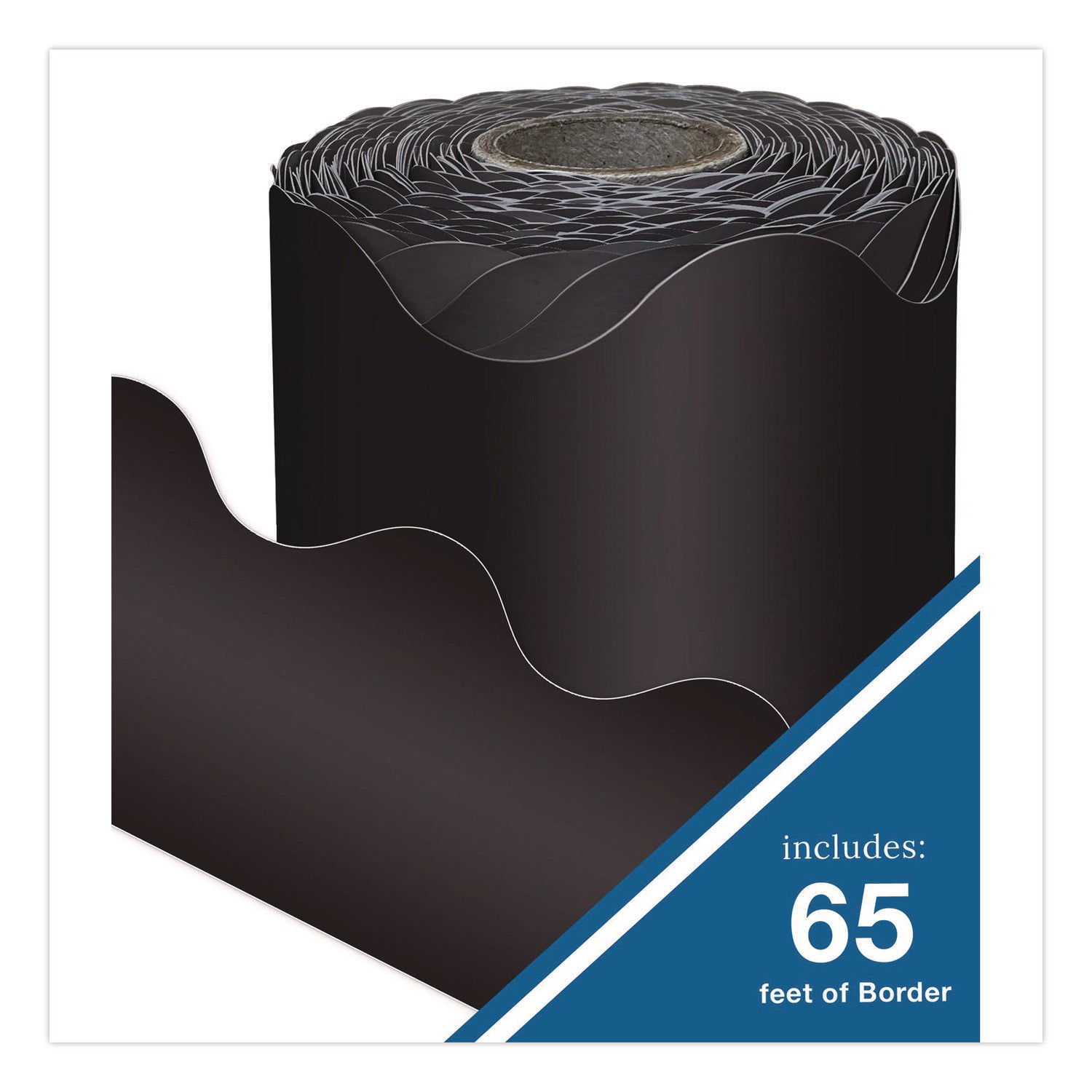 Carson-Dellosa Education Rolled Scalloped Border, 2.25" x 65 ft, Black