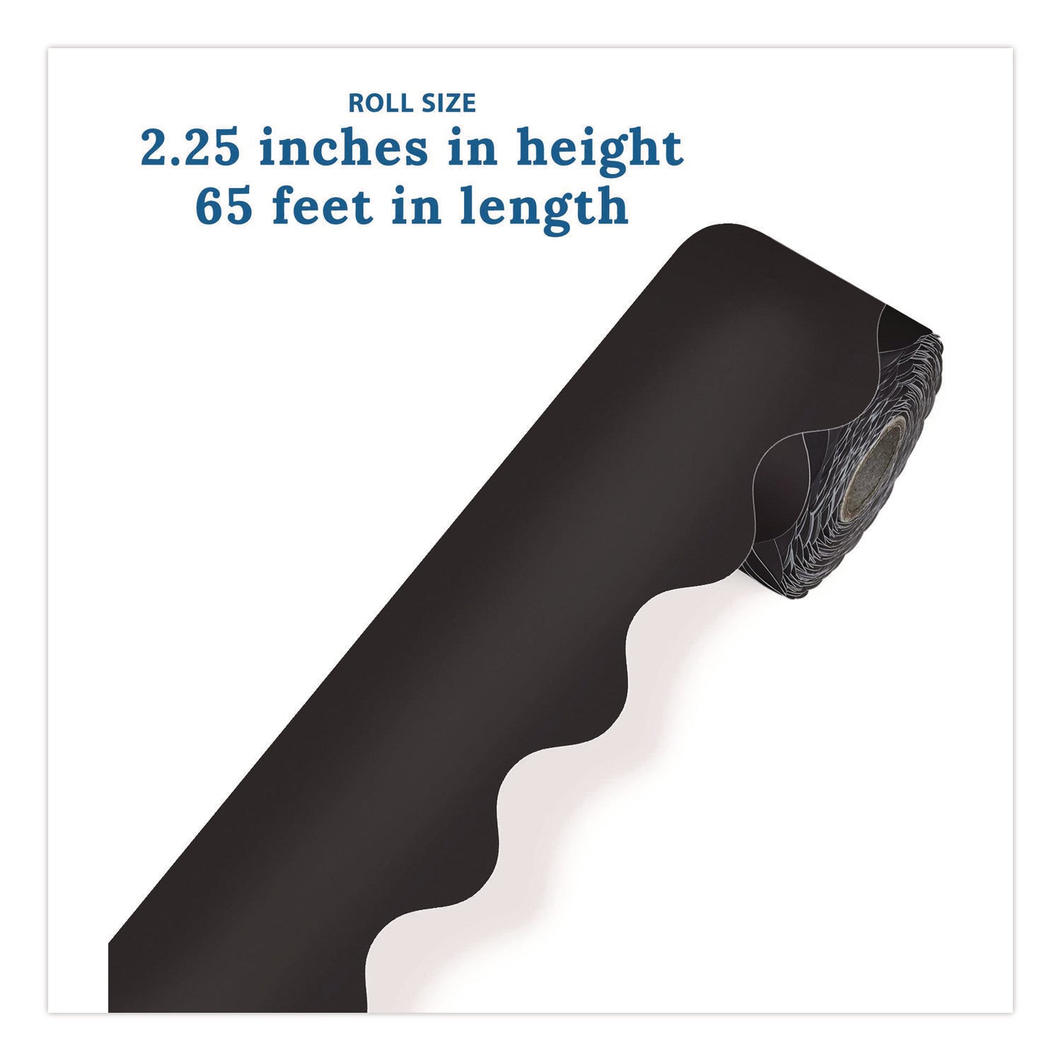Carson-Dellosa Education Rolled Scalloped Border, 2.25" x 65 ft, Black