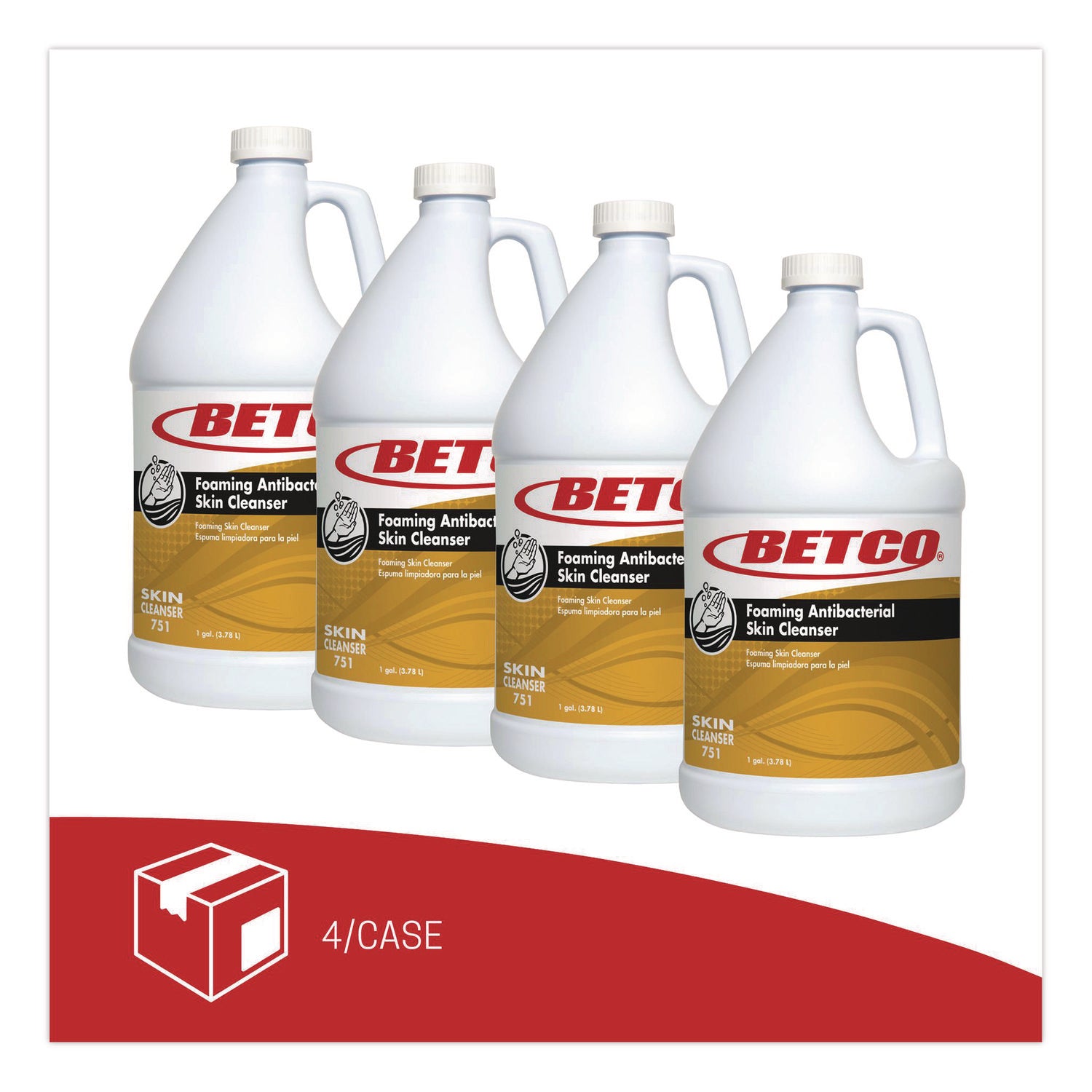 Betco® Antibacterial Foaming Skin Cleanser, Fresh Scent, 1 gal Bottle, 4/Carton