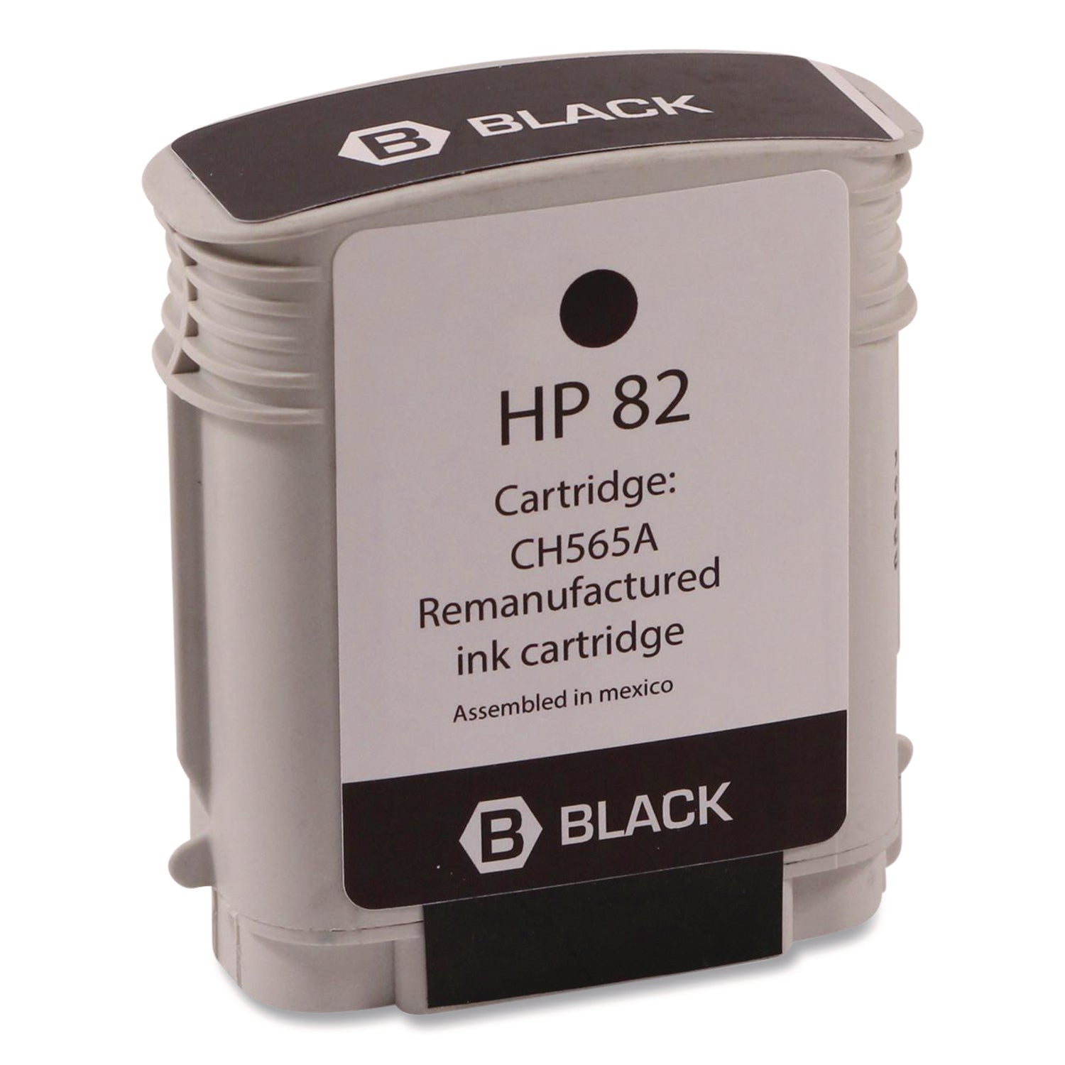 Innovera® Remanufactured Black High-Yield Ink, Replacement for 82 (CH565A), 69 mL