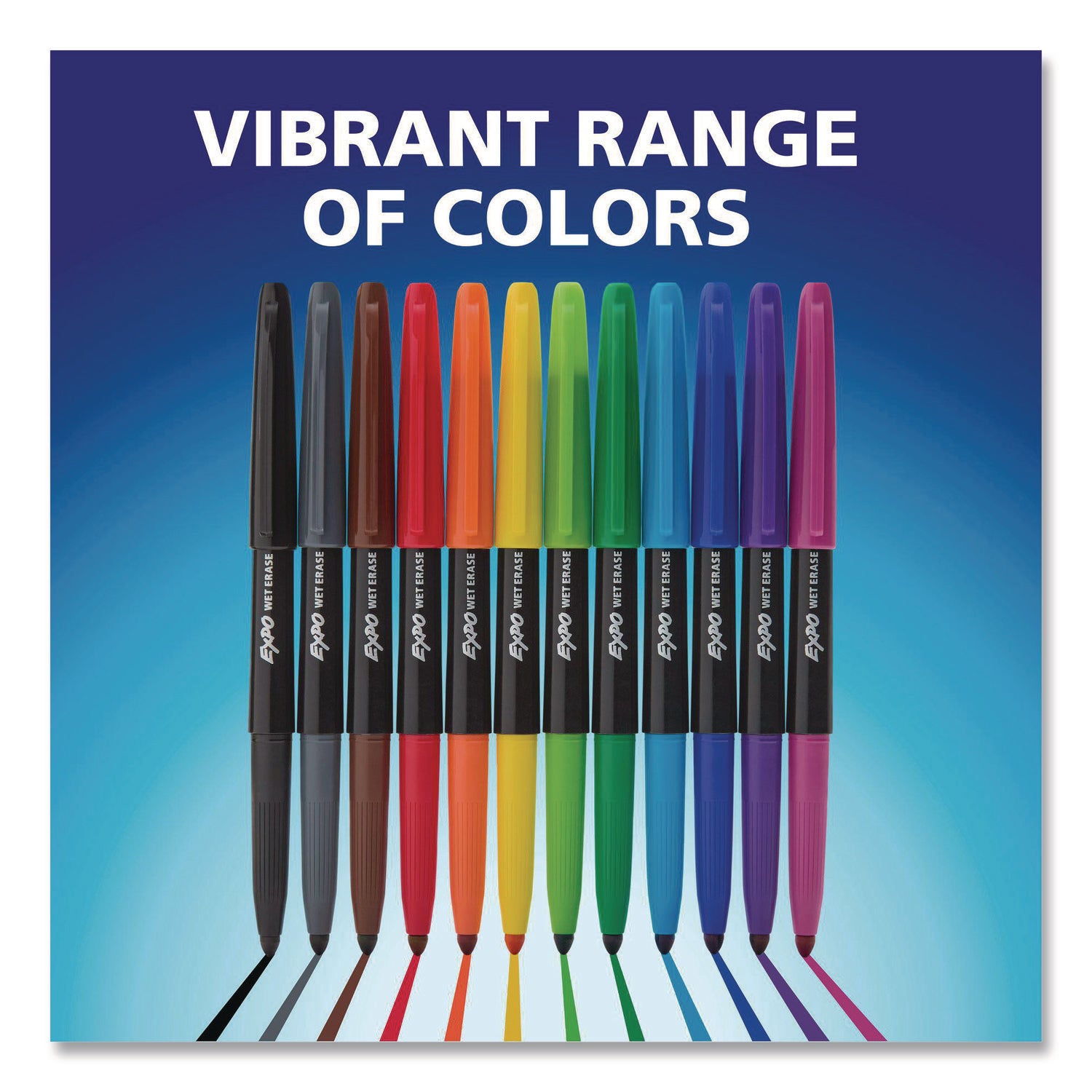 EXPO® Wet Erase Markers, Fine Needle Tip, Assorted, 8/Pack