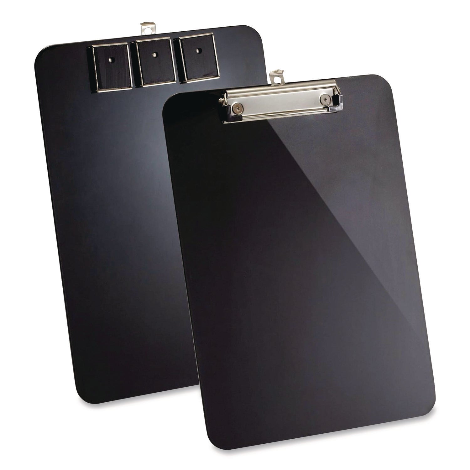Officemate Plastic Magnetic Clipboard, 1.5" Clip Capacity, Holds 8 x 11.5 Sheets, Black