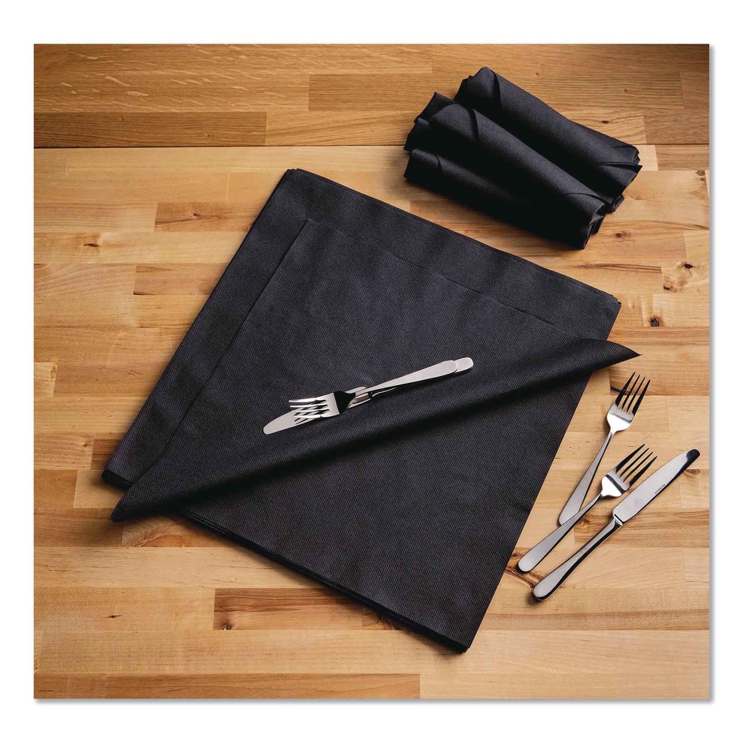 Hoffmaster® Airlaid Flat Pack Napkins, 16 x 16, Black, 500/Carton