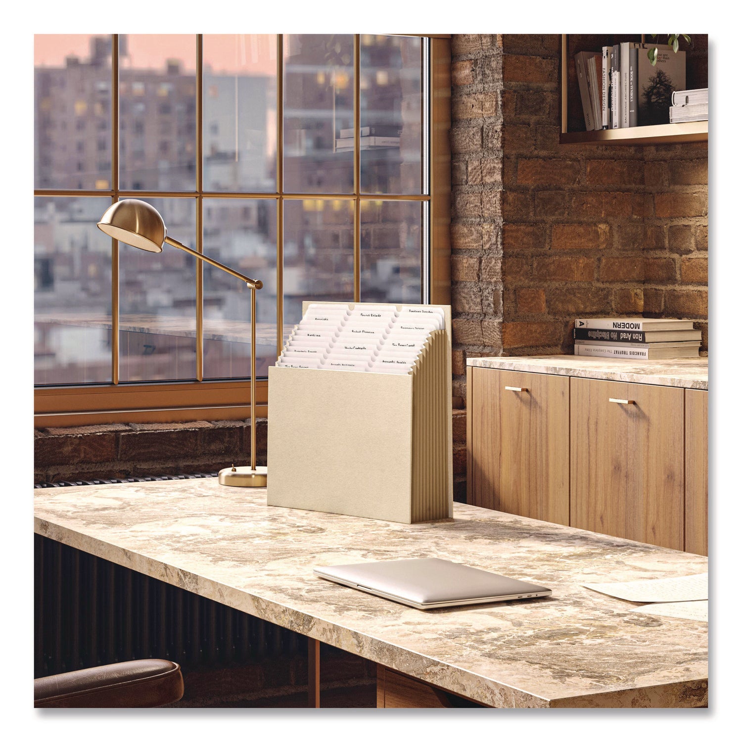 Smead Stadium File, 10.5" Expansion, 12 Sections, 1/3-Cut Tabs, Letter Size, Beige