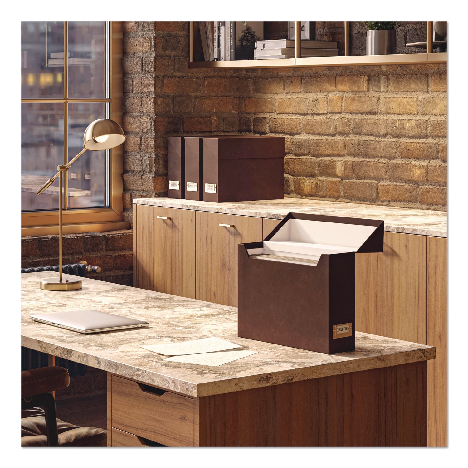 Smead Flip Top File Box, Letter Files, 13 x 3.7 x 10, Saddle