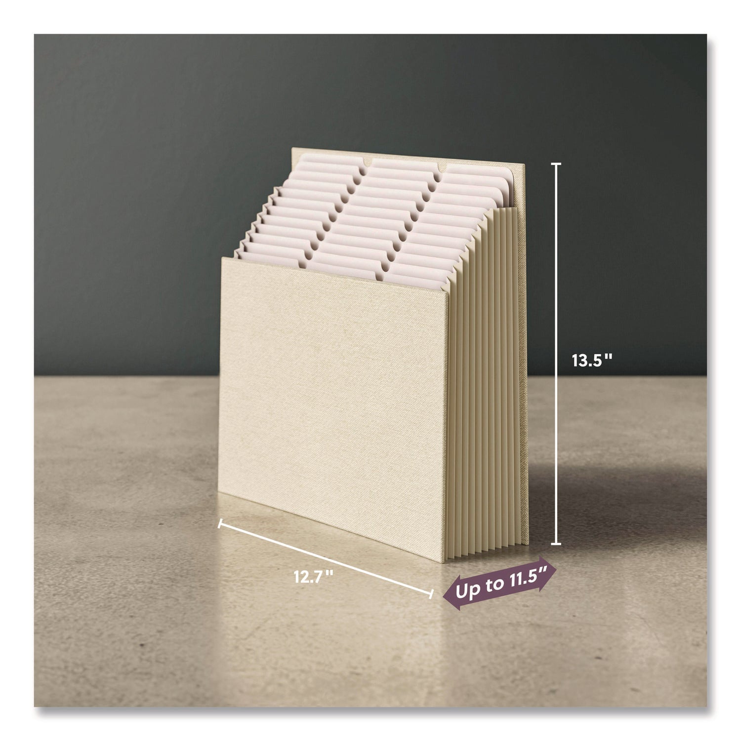 Smead Stadium File, 10.5" Expansion, 12 Sections, 1/3-Cut Tabs, Letter Size, Beige