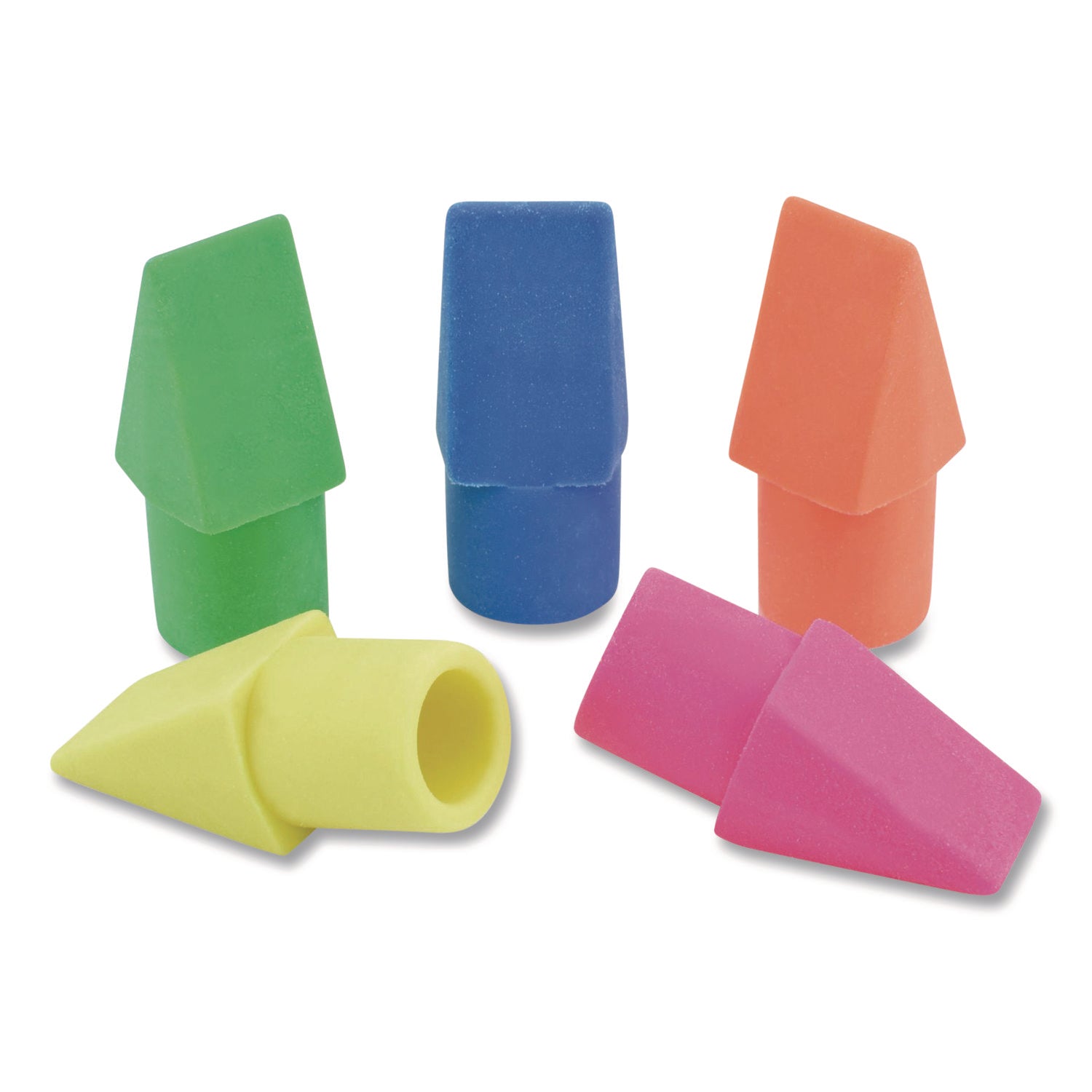 Maped Helix Classic Pencil Cap Erasers, For Pencil Marks, Assorted Colors, 15/Pack