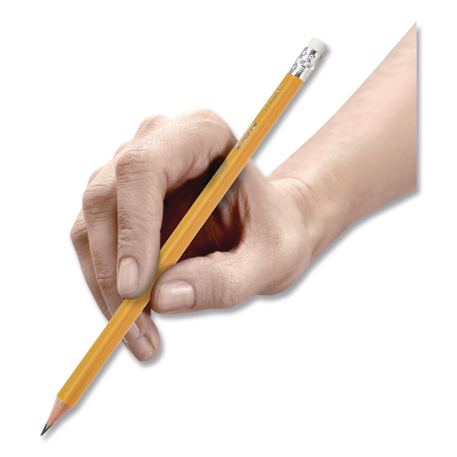 Maped Helix Essentials Triangular Pre-Sharpened Pencils, HB (#2), Black Lead, Yellow Barrel, 12/Box