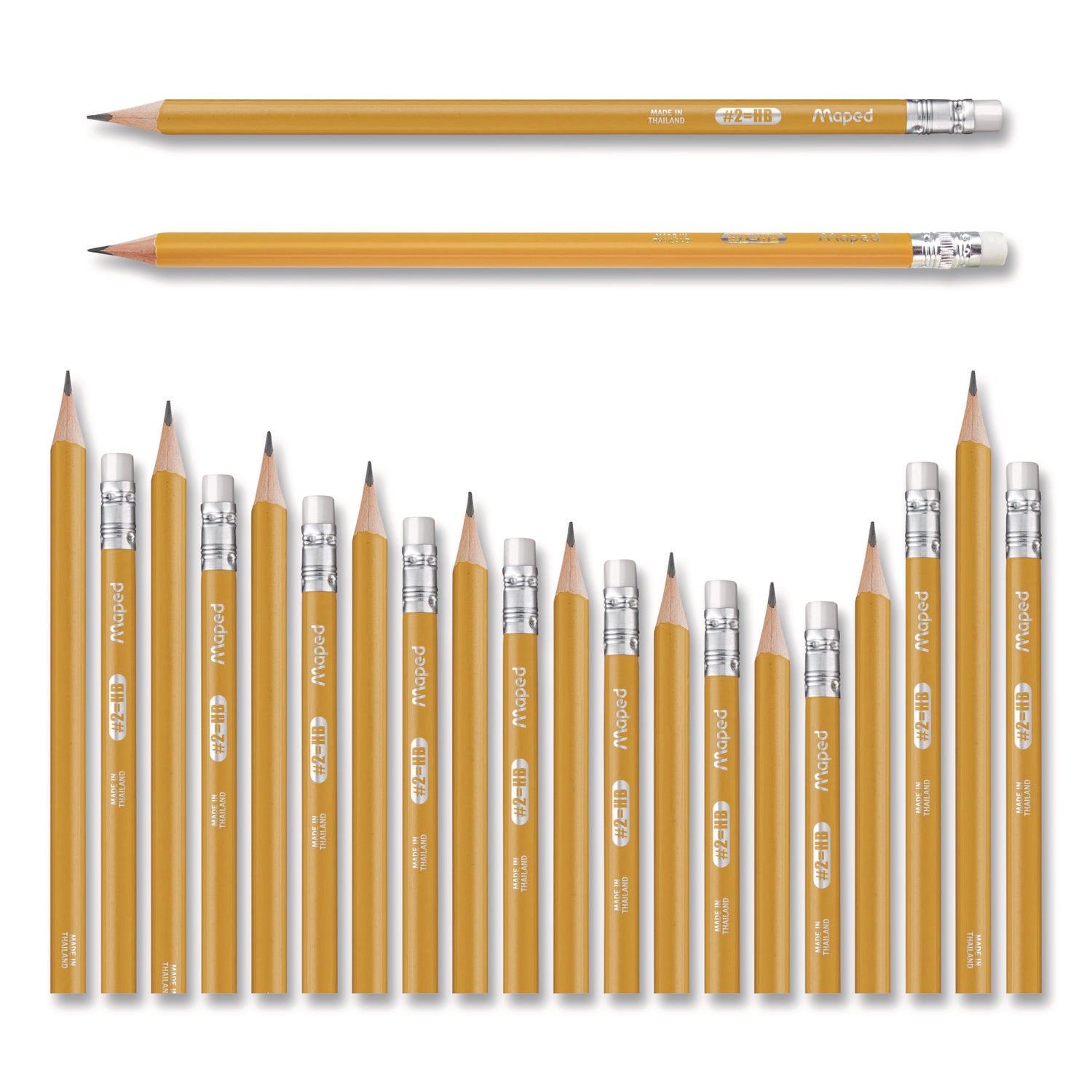 Maped Helix Essentials Triangular Pre-Sharpened Pencils, HB (#2), Black Lead, Yellow Barrel, 144/Box