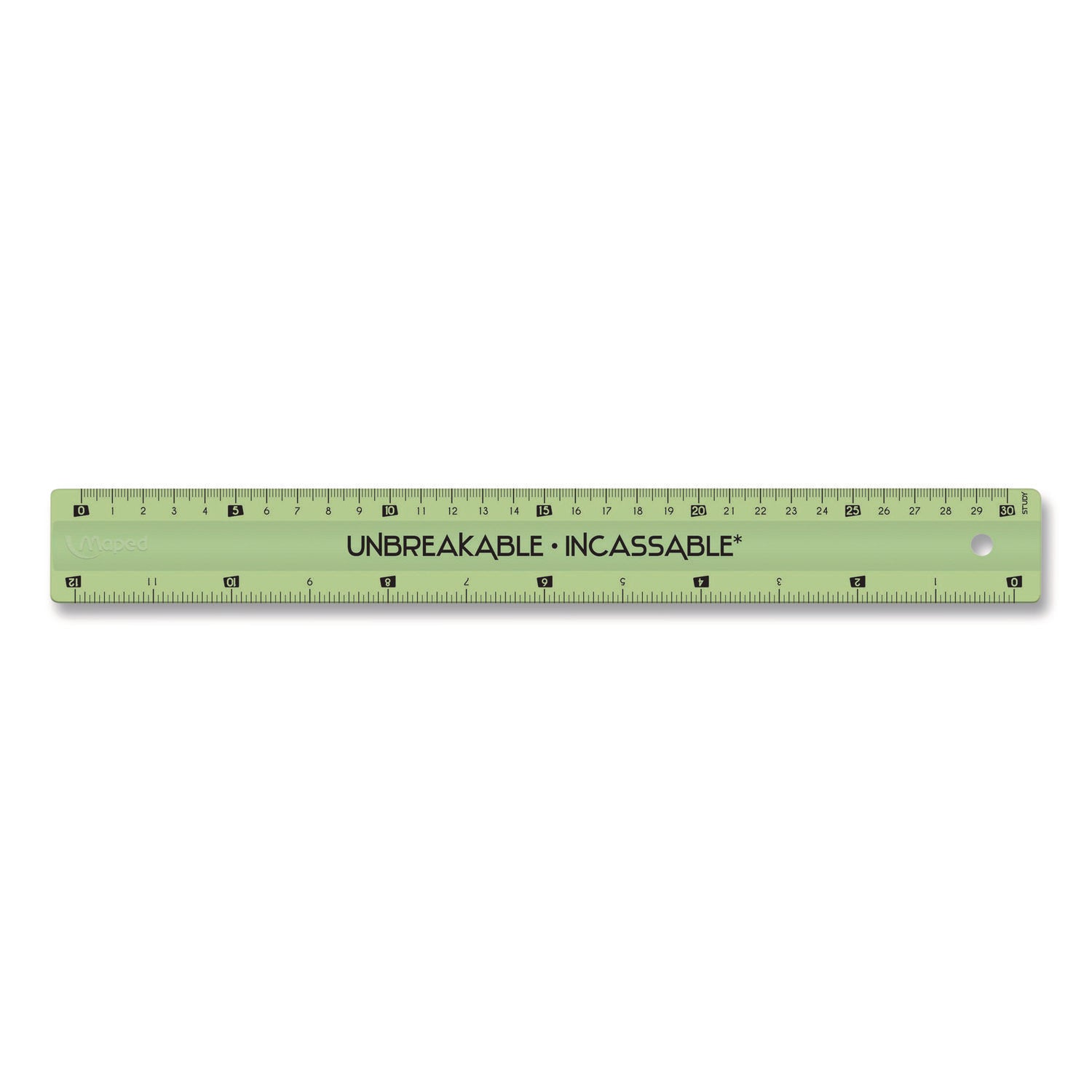 Maped Helix Unbreakable 12" Ruler, Standard/Metric, 12.72" Long, Randomly Assorted Color