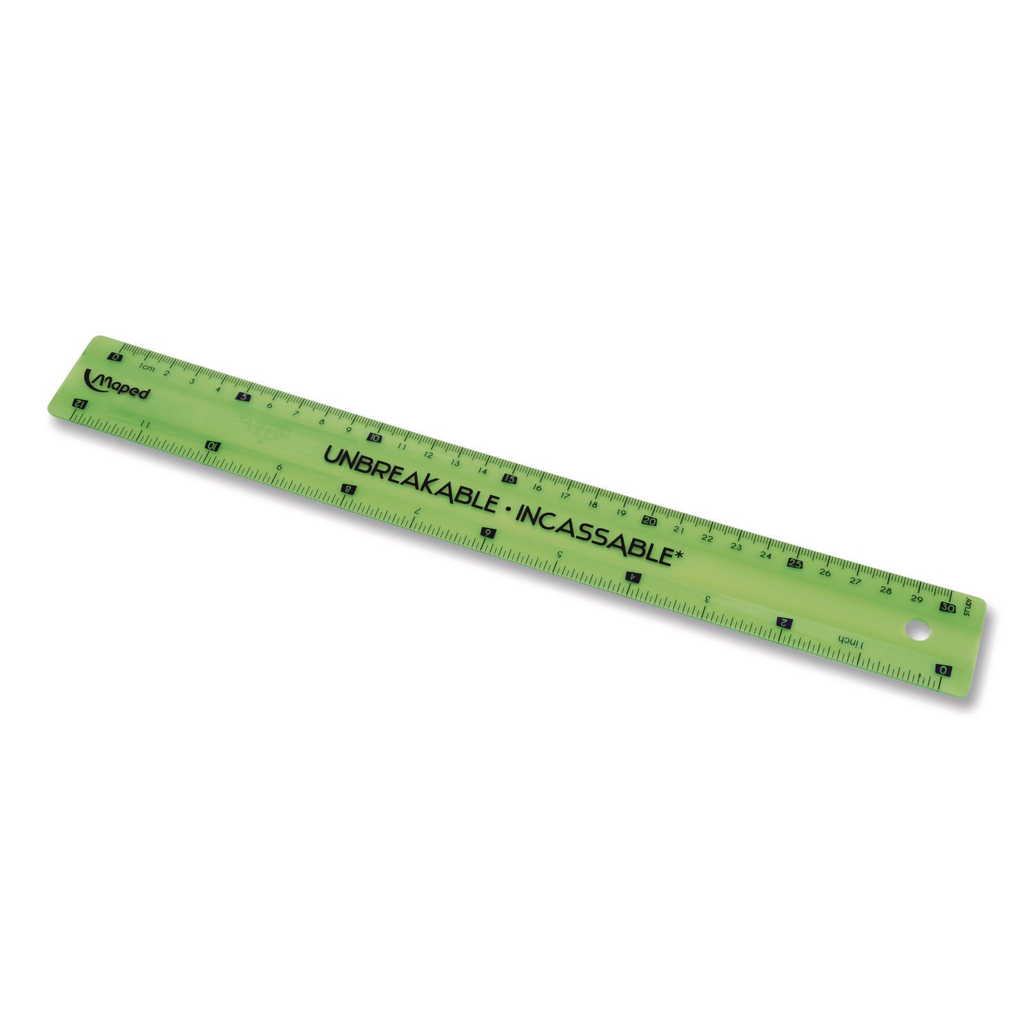 Maped Helix Unbreakable 12" Ruler, Standard/Metric, 12.72" Long, Randomly Assorted Color