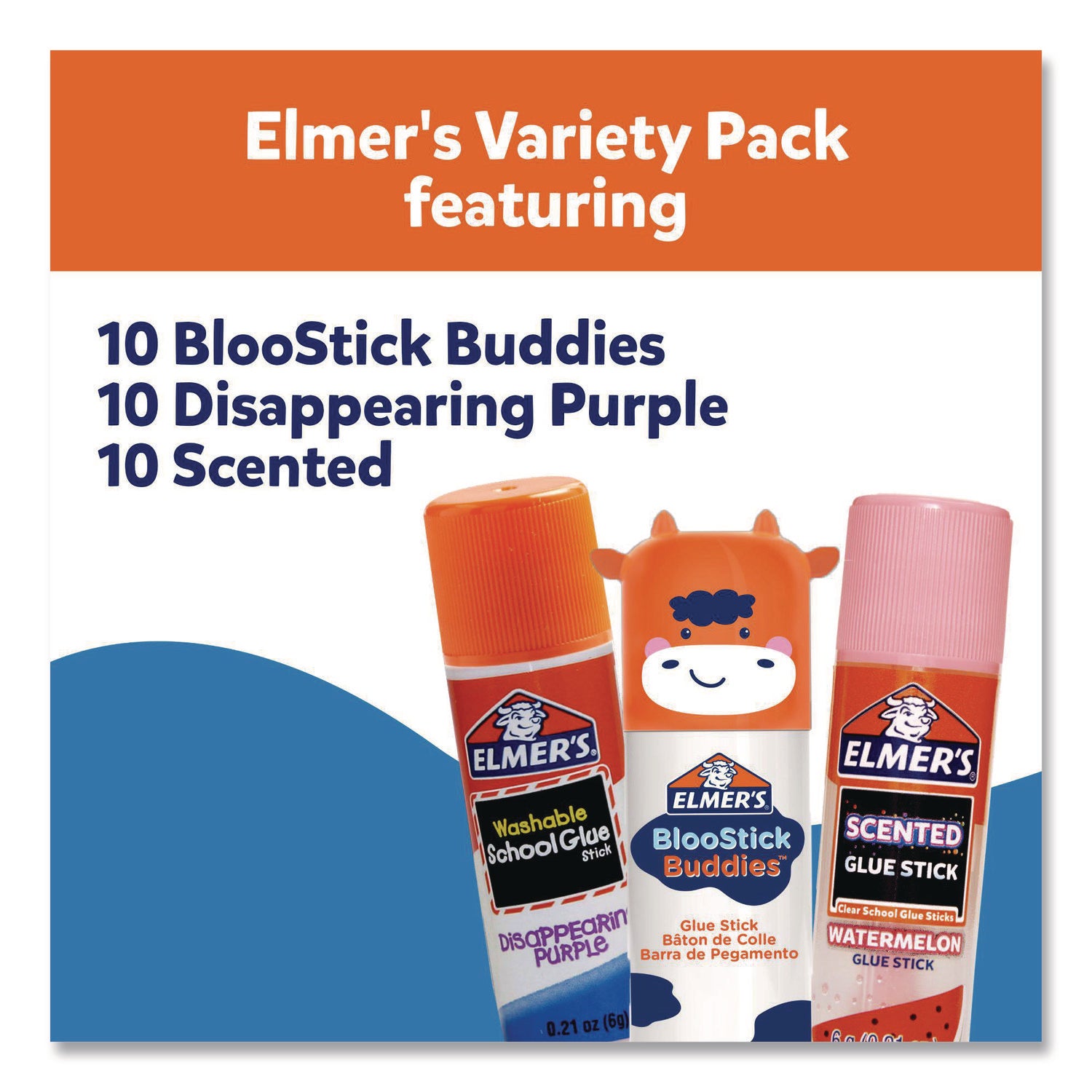 Elmer's® Glue Stick Variety Pack, 0.21 oz, Dries Clear, 30/Pack