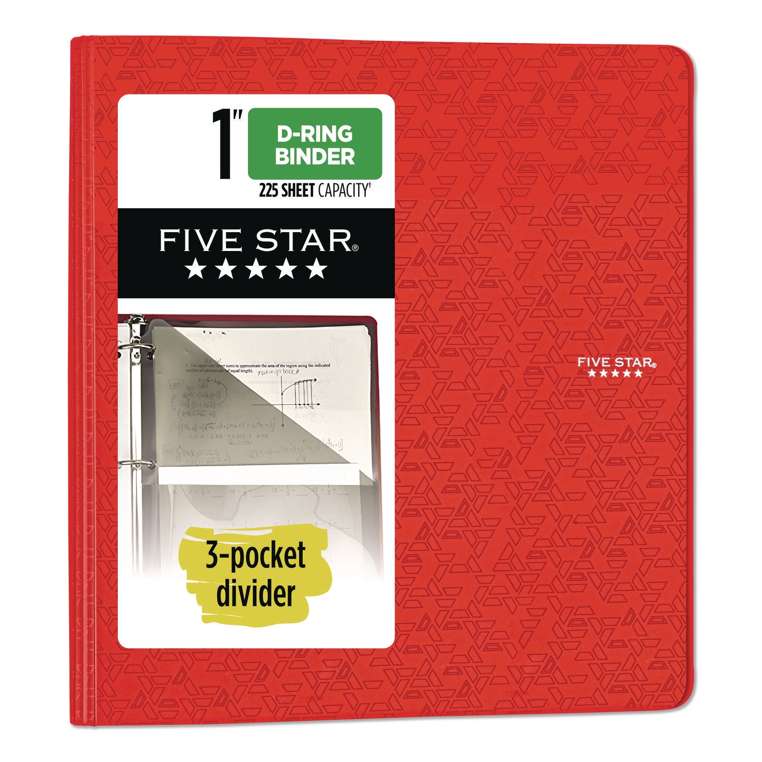 Five Star® 1" Plastic Binder, 3 Rings, 1" Capacity, 11 x 8.5, Randomly Assorted Color
