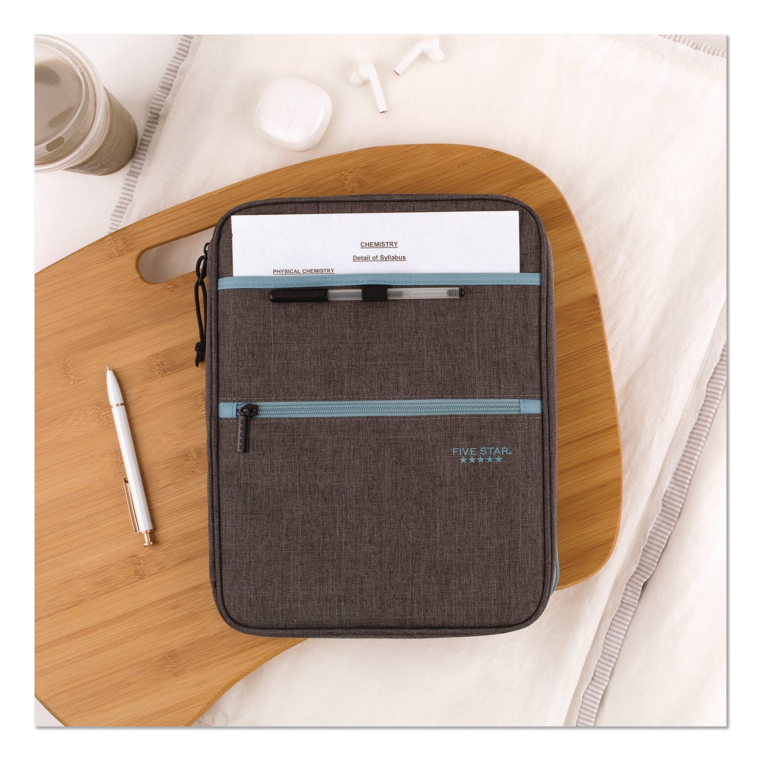 Five Star® 1" Carry All Zip Binder, 3 Rings, 1" Capacity, 11 x 8.5, Randomly Assorted Color