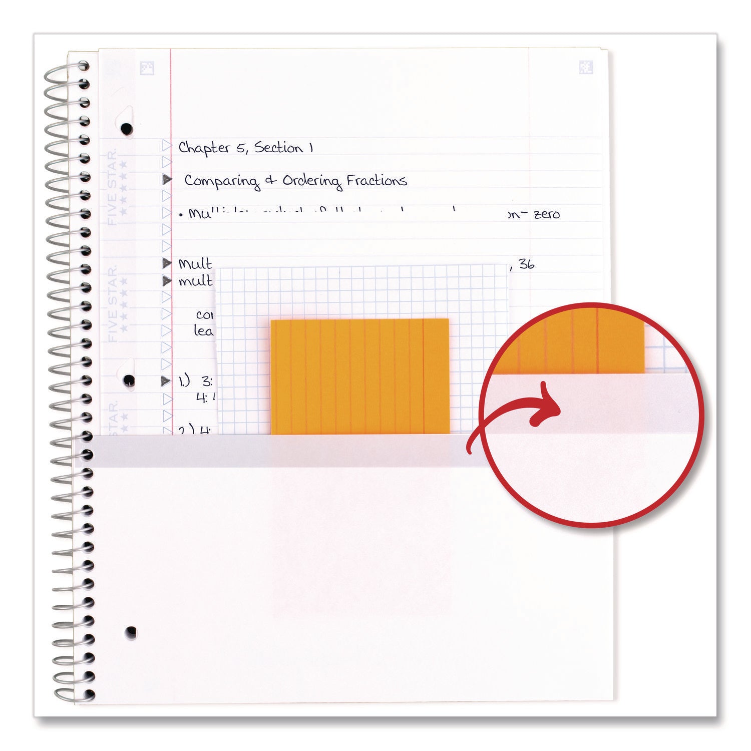 Five Star® Simple Waves Organic Lines Notebook w/ Study App, 1-Subject, Med/College Rule, Assorted Cover Color (80) 11 x 8.5 Sheets