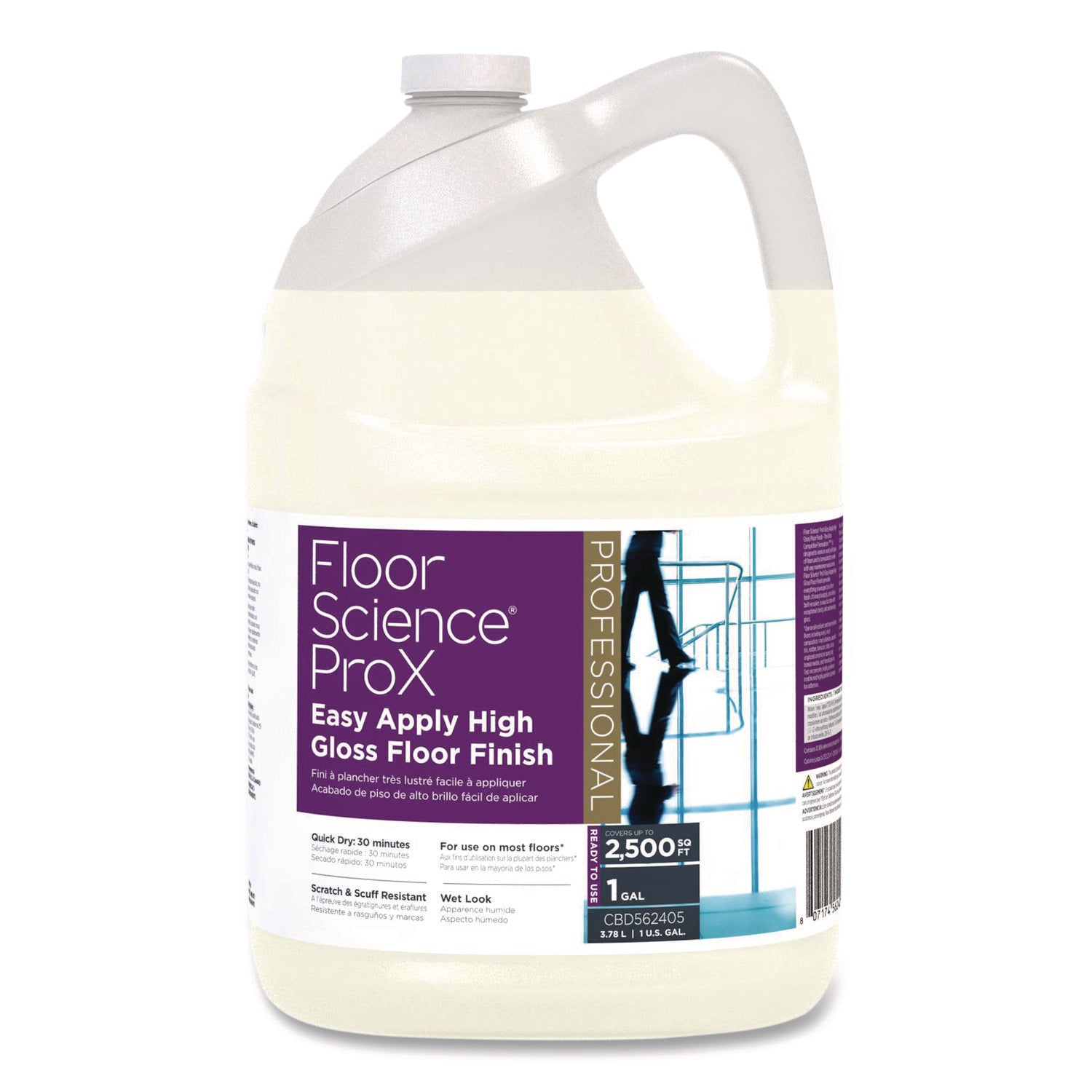 Diversey™ Floor Science ProX Easy Apply High Gloss Floor Finish, 1 gal Bottle, 4/Carton