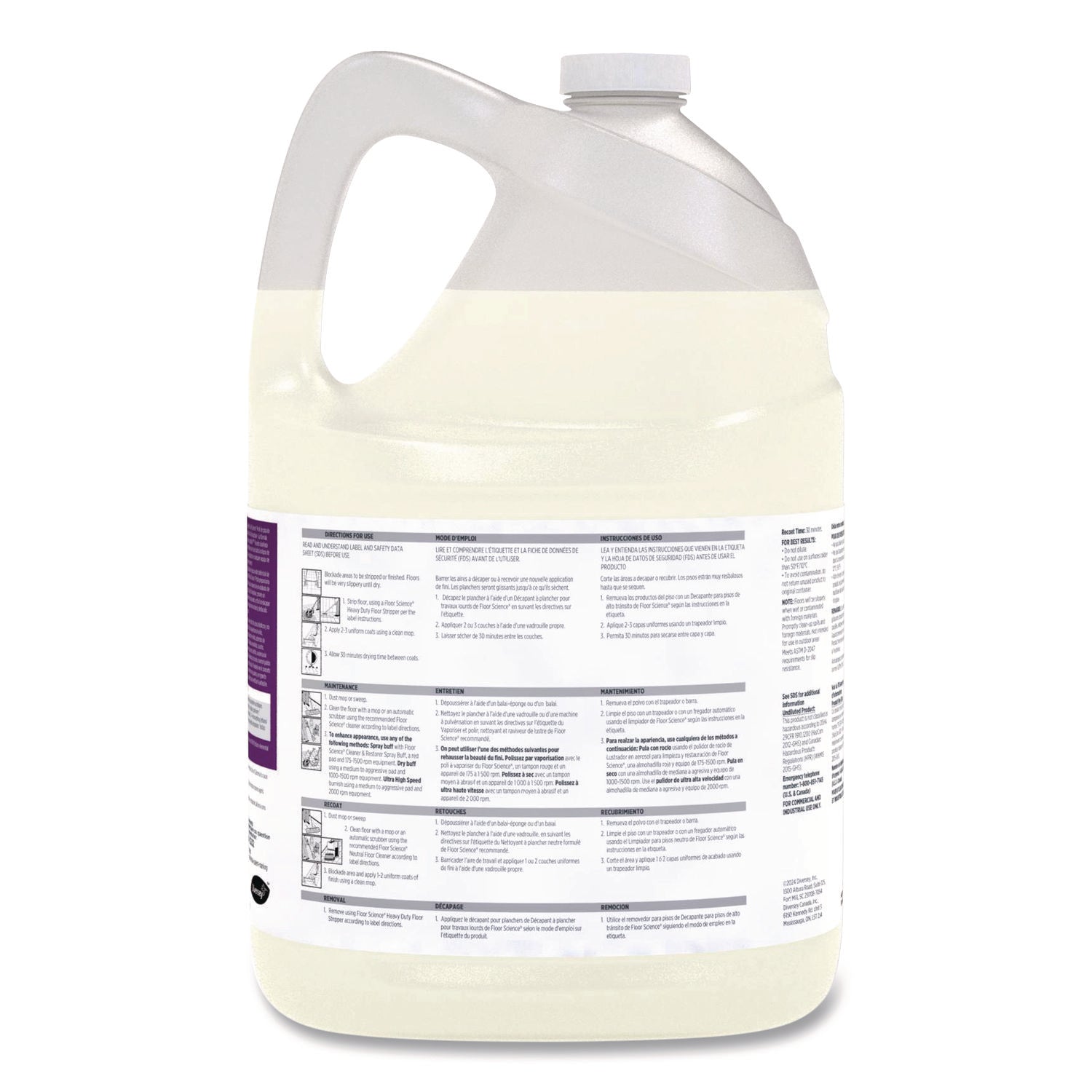 Diversey™ Floor Science ProX Easy Apply High Gloss Floor Finish, 1 gal Bottle, 4/Carton