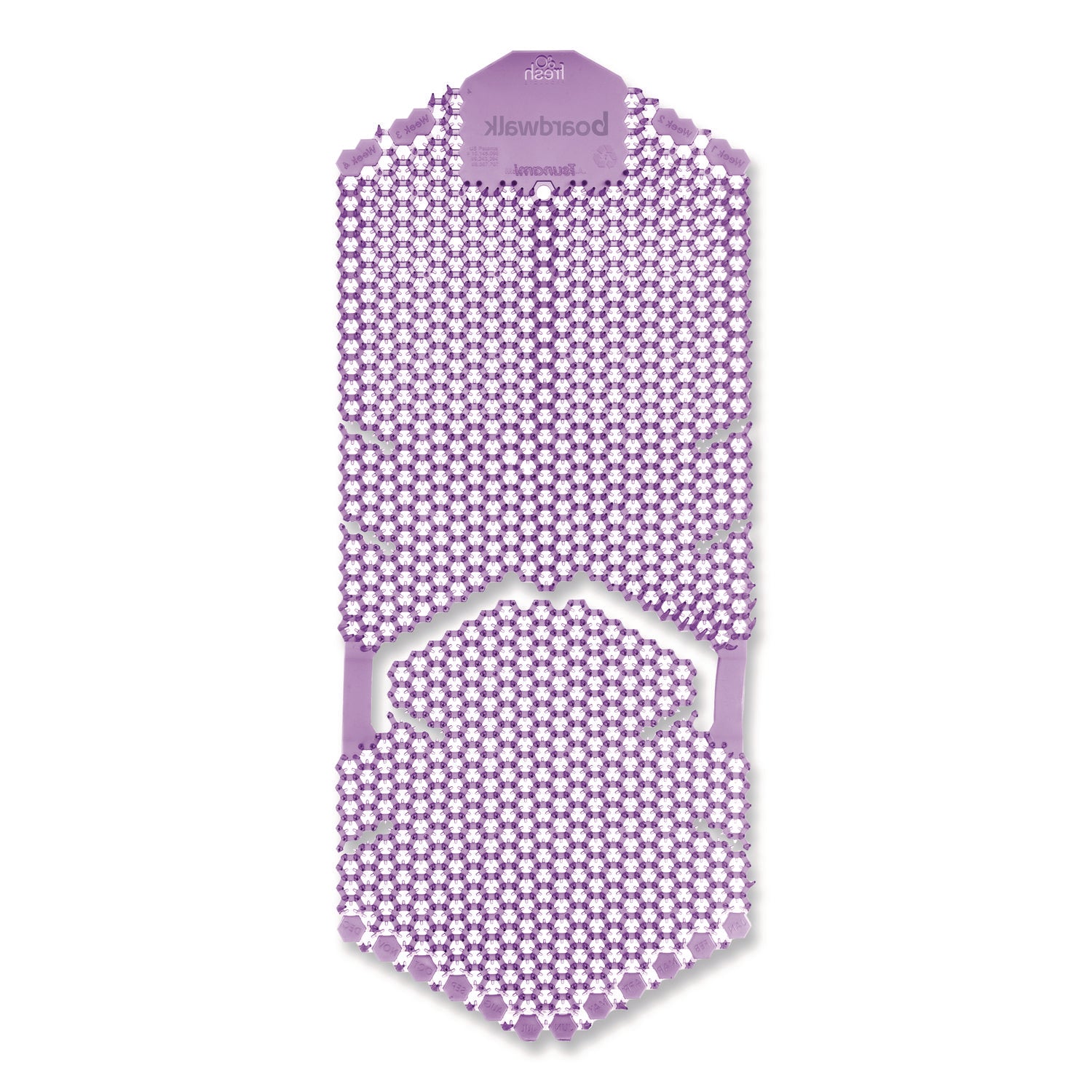 Boardwalk® Vertical Urinal Screen, Lavender Scent, Purple, 5.22 oz, 6/Carton