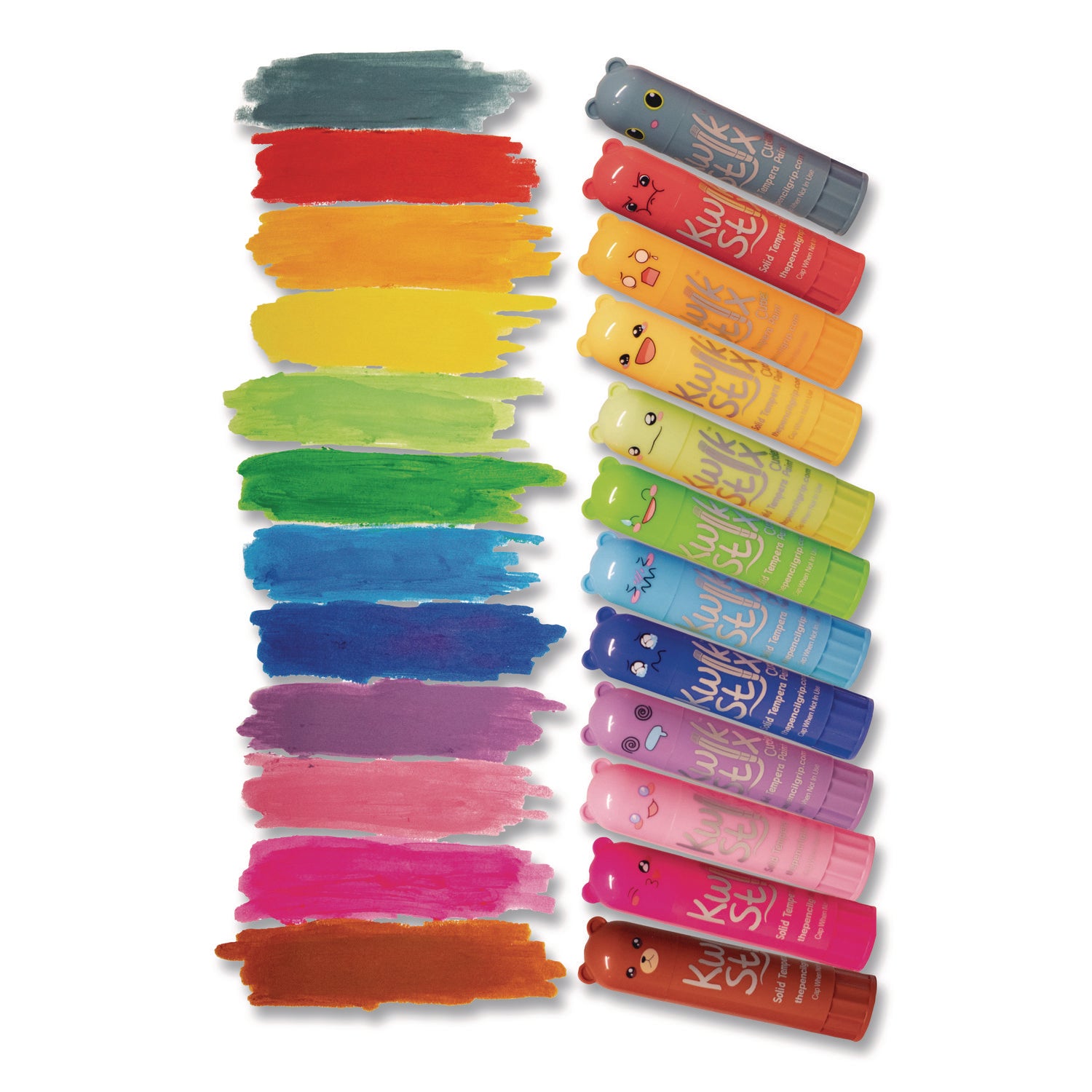 TPG Creations™ Kwik Stick Tempera Paint, 4" x 1", Assorted Colors, 12/Pack, 12 Packs/Carton