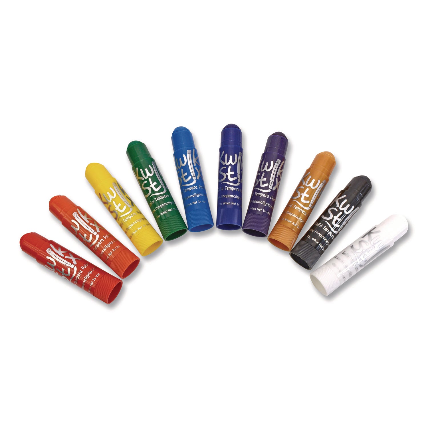 TPG Creations™ Kwik Stix Tempera Paint Set, 10 Assorted Colors, 10 Paint Sticks/Pack, 12 Packs/Carton