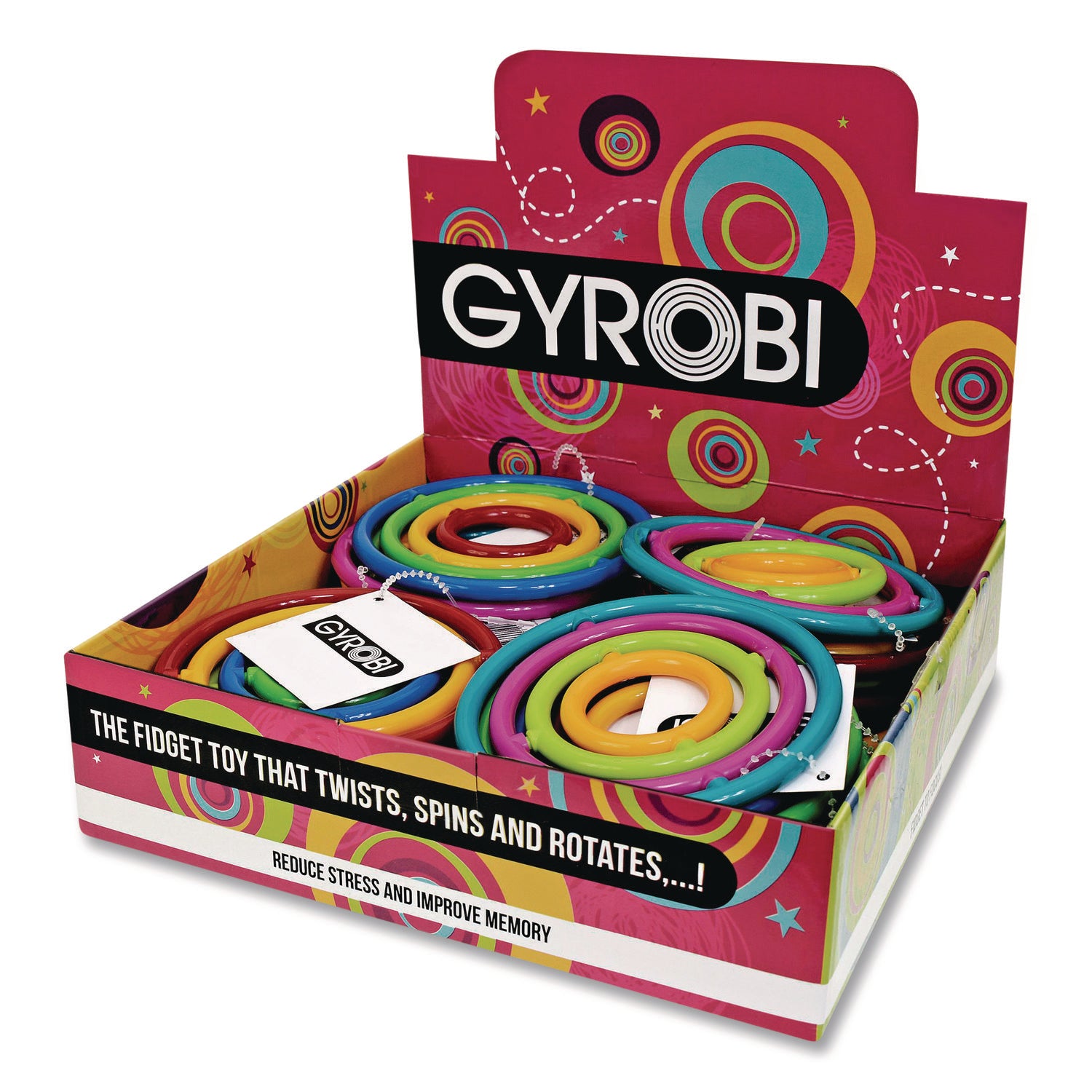 TPG Creations™ Gyrobi Fidget Toy, Small, Assorted Colors, 24/Carton