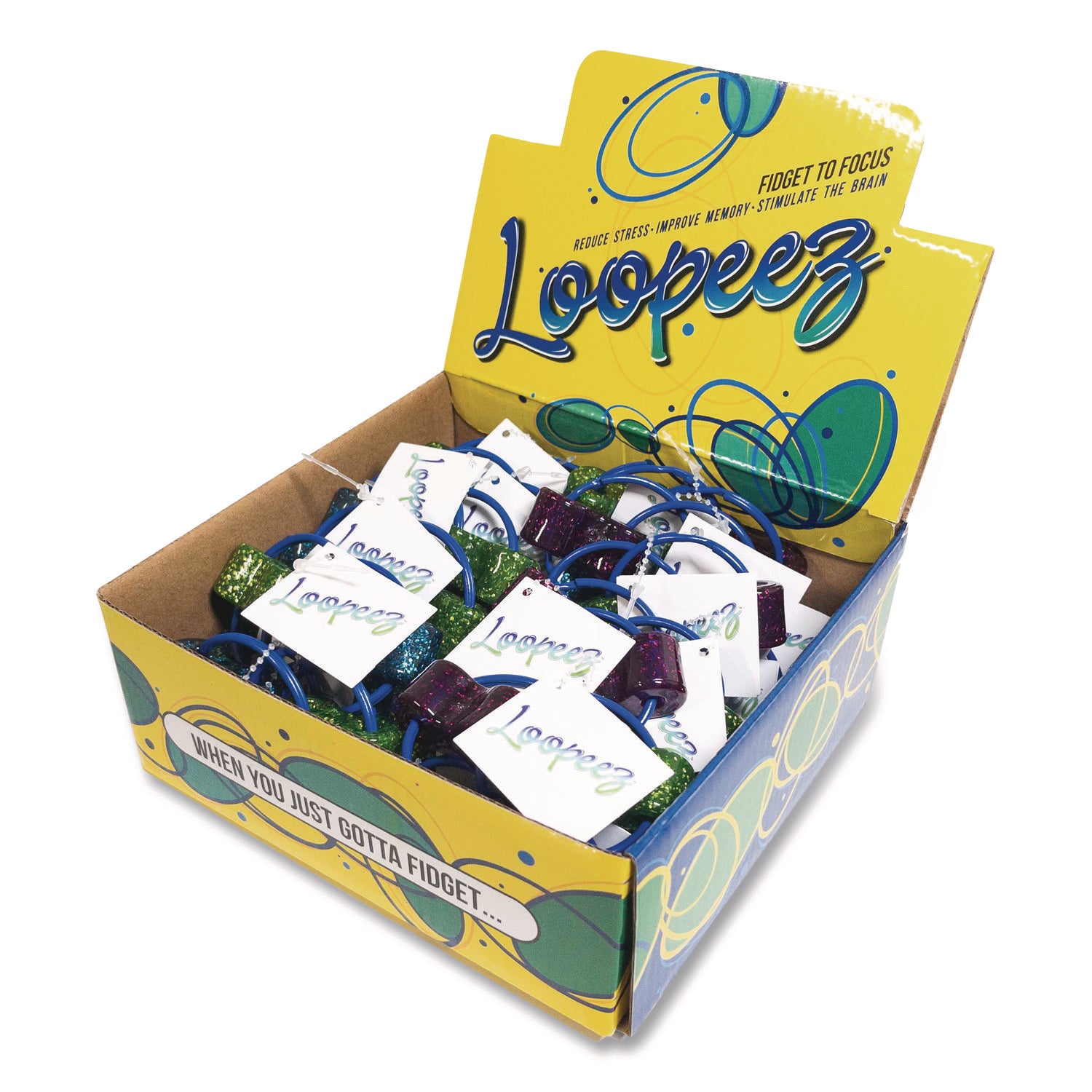 TPG Creations™ Loopeez Fidget Toy, Small, Assorted Colors, 24/Carton