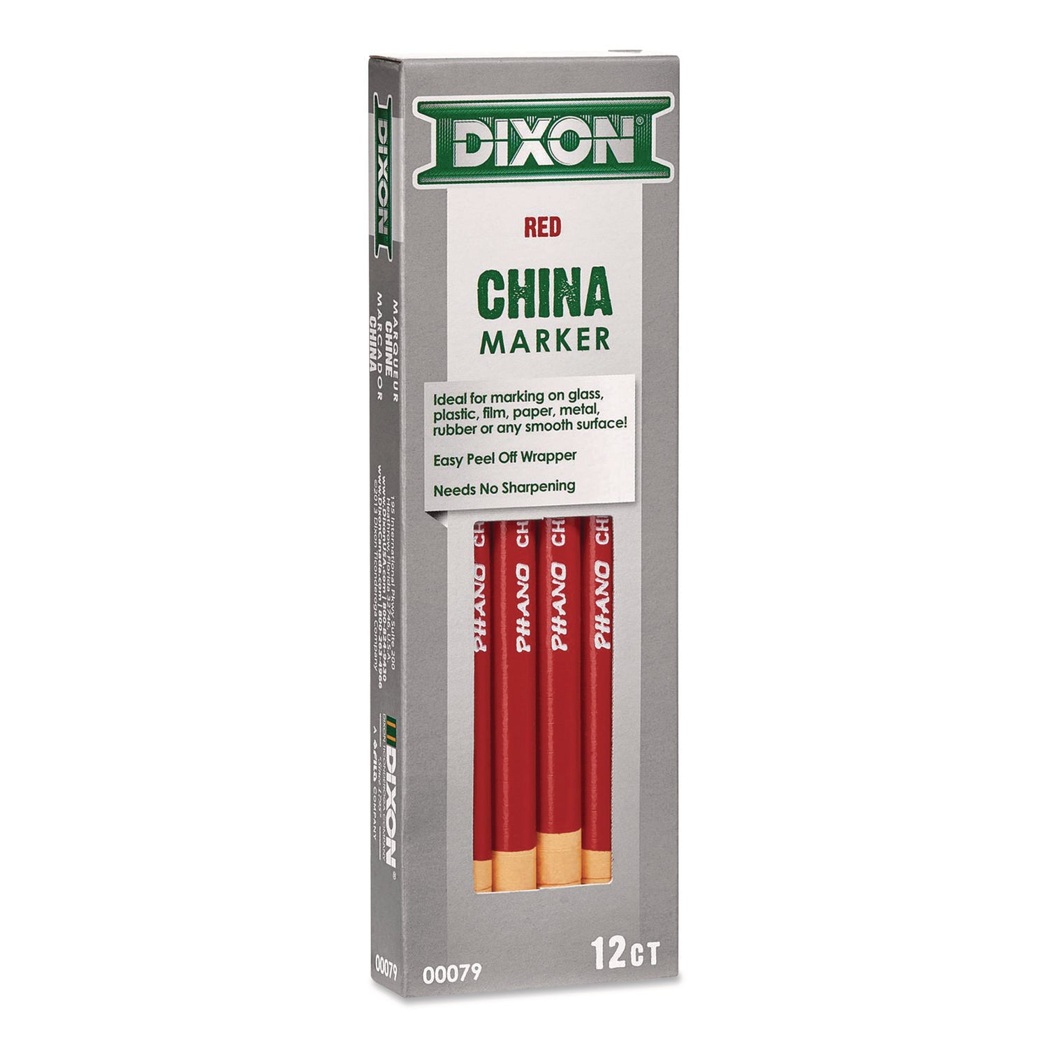 Dixon® China Marker, Red, 12/Pack