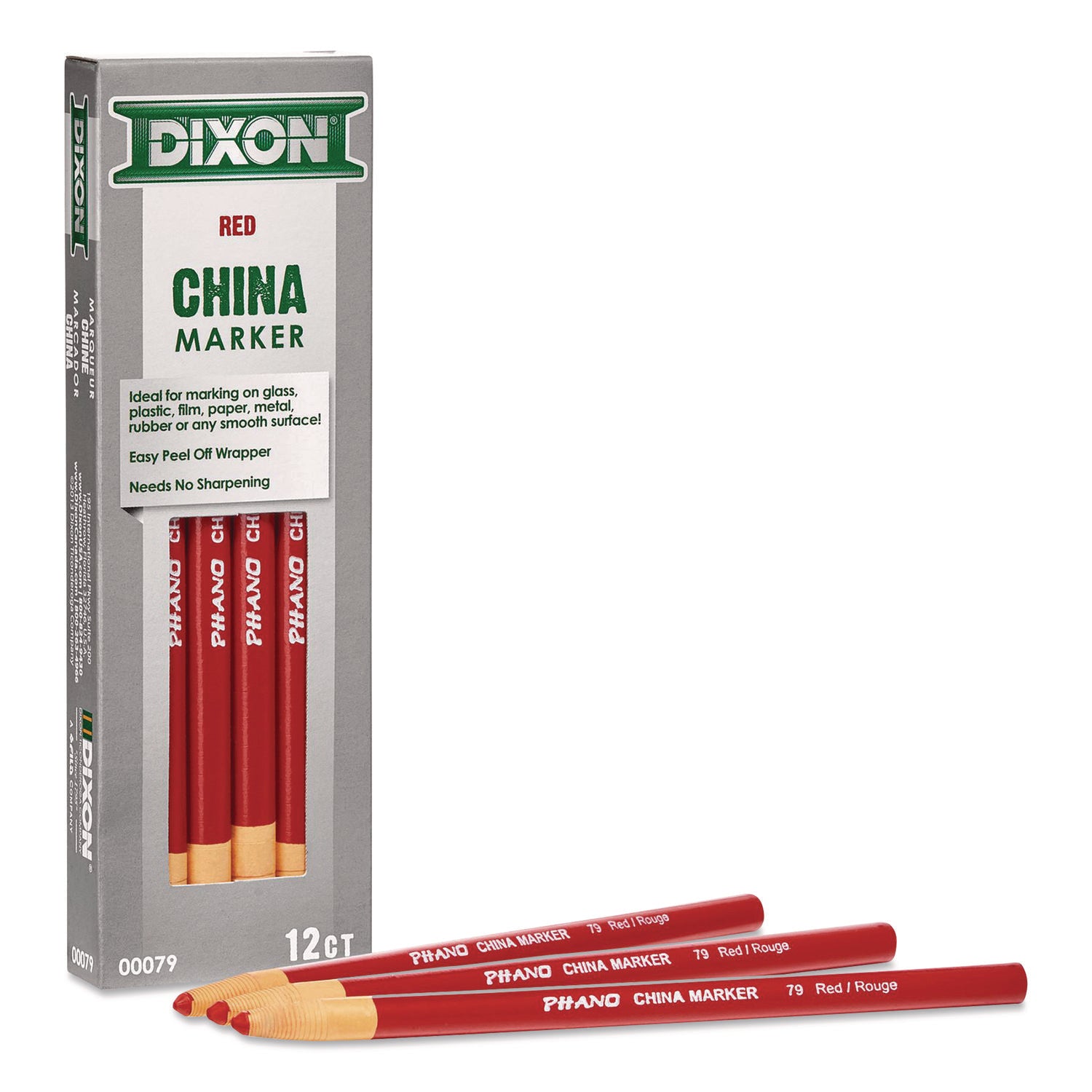 Dixon® China Marker, Red, 12/Pack