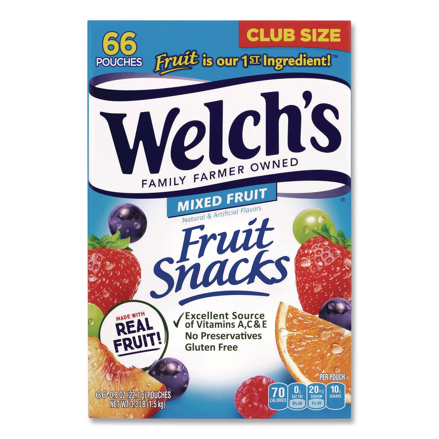 Snack Box Pros Doritos Nacho Cheese Tortilla Chips and Welch's Mixed Fruit Snacks, (50) 1oz Bag Chips, (66) 0.8 oz Pouch Fruit Snacks/Bundle