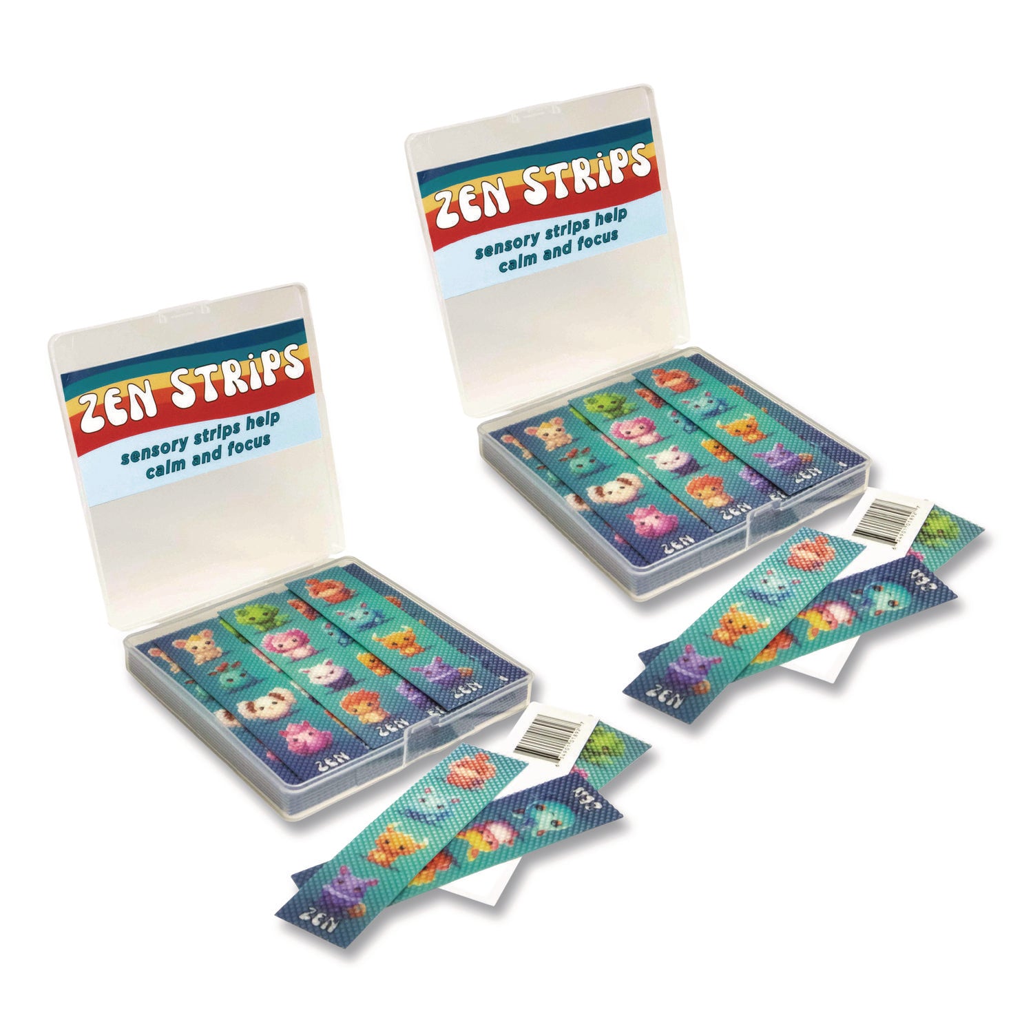 TPG Creations™ Zen Strips, Bumpy Cuties, Turquoise/Assorted, 80/Carton